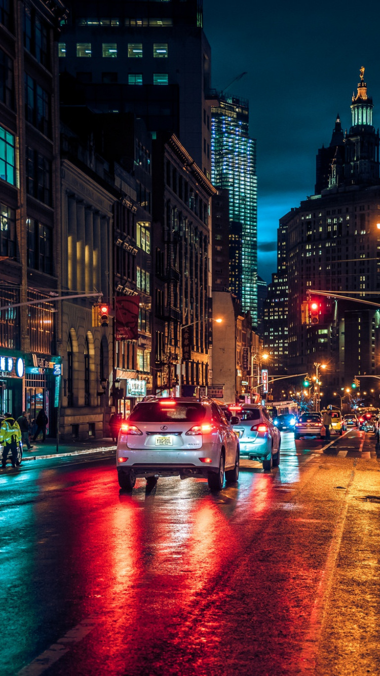 Обои чайнатаун, городской район, метрополия, ночь, город в разрешении 750x1334