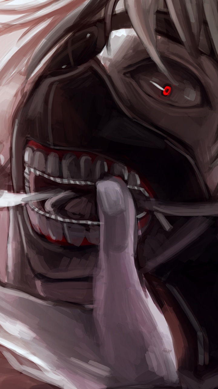 Обои Токио вурдалак, Кен kaneki, аниме, иллюстрация, длинные волосы в разрешении 720x1280