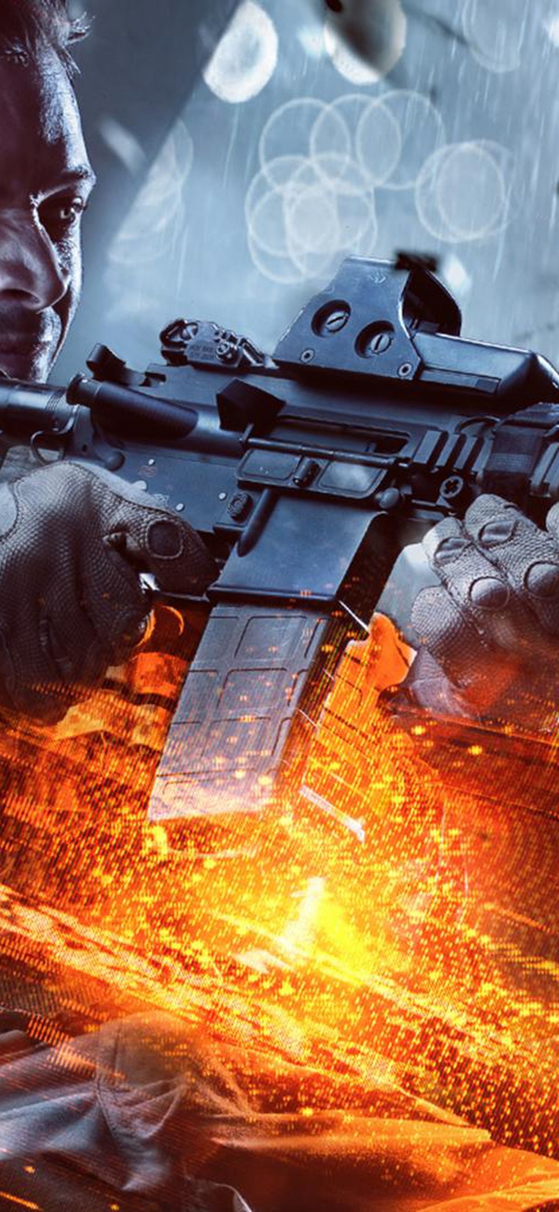 Обои снайперская винтовка, ea dice, видеоигра, пулемет, компьютерная игра в разрешении 1125x2436