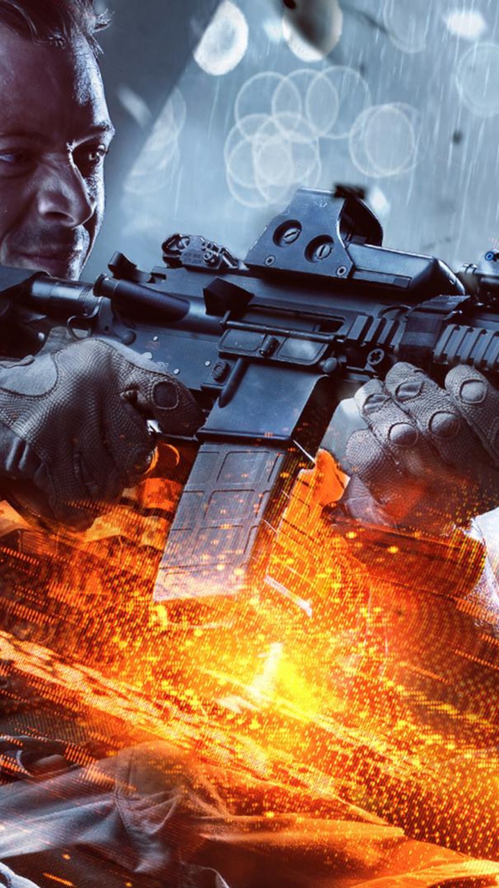 Обои снайперская винтовка, ea dice, видеоигра, пулемет, компьютерная игра в разрешении 720x1280