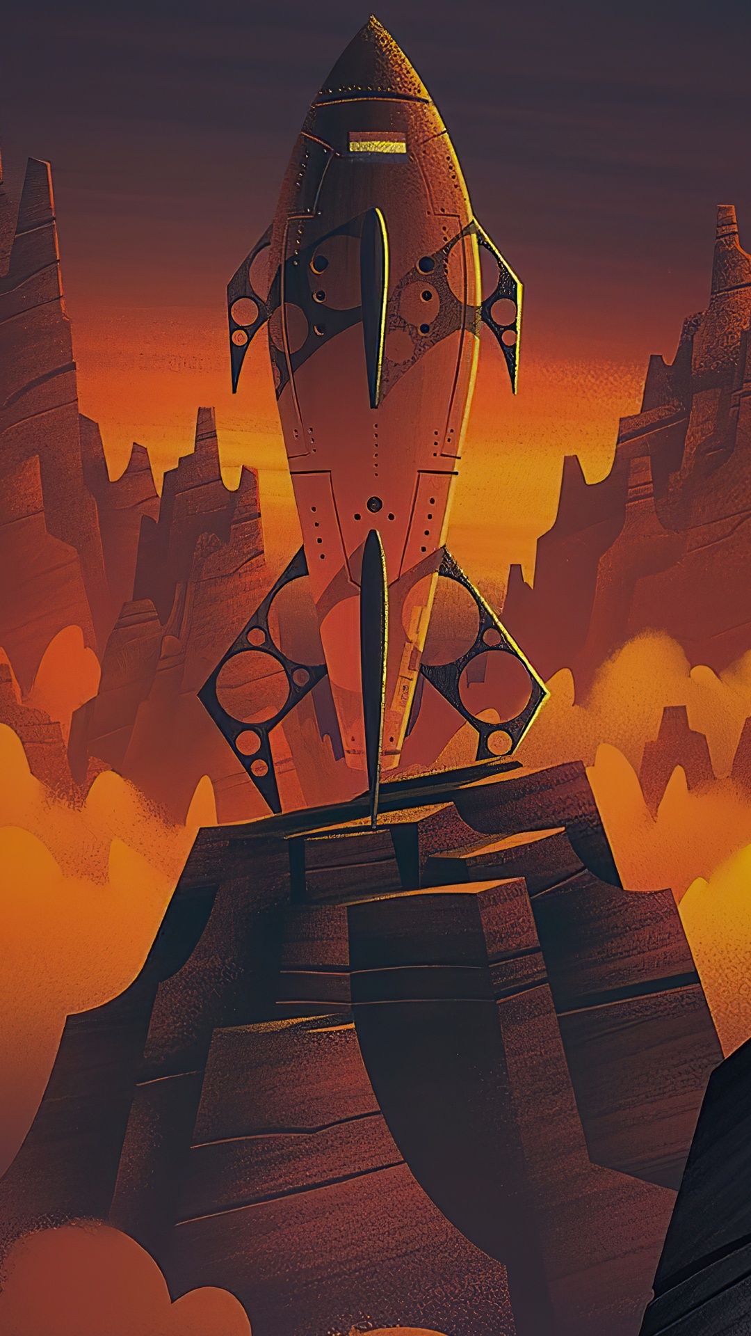 Обои коричневый цвет, мир, Апельсин, освещение, арт в разрешении 1080x1920