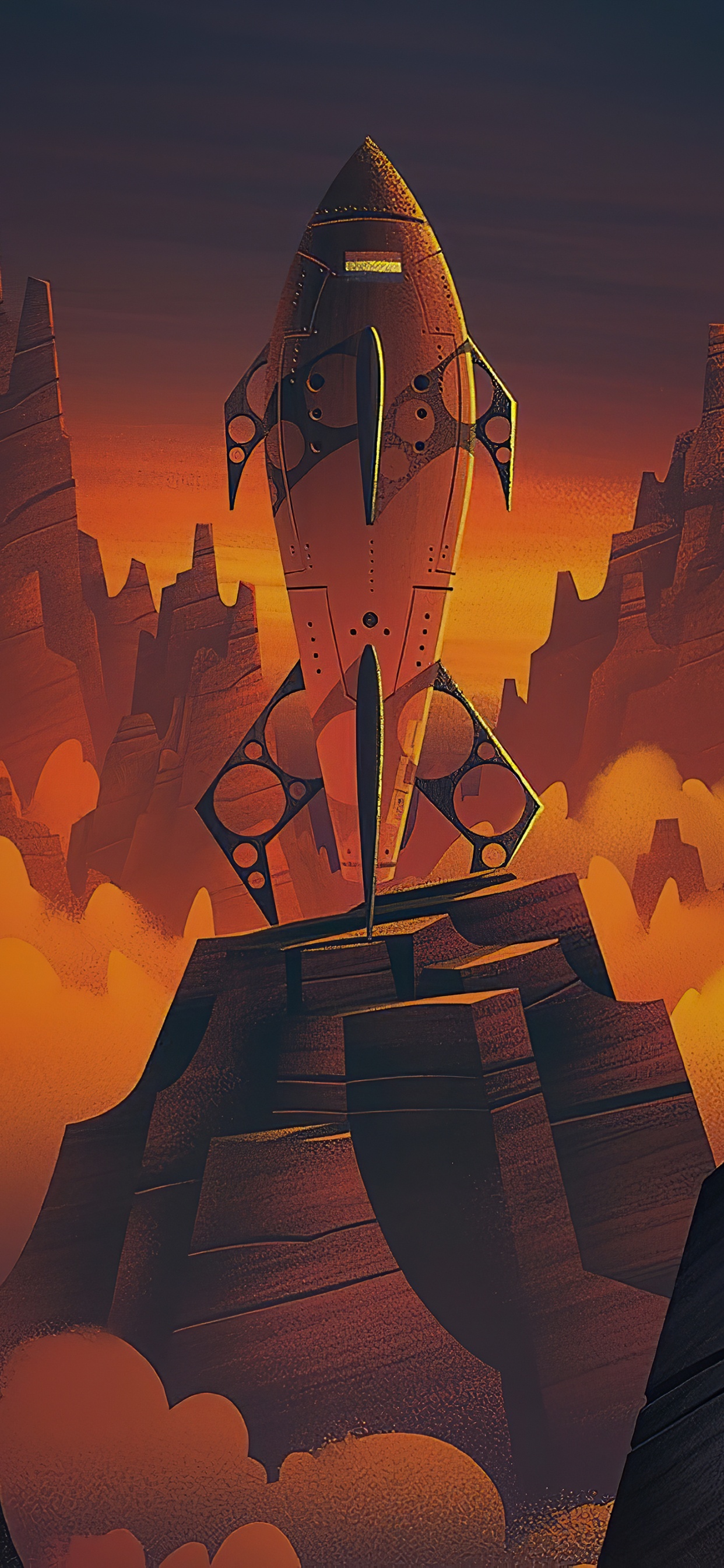 Обои коричневый цвет, мир, Апельсин, освещение, арт в разрешении 1242x2688