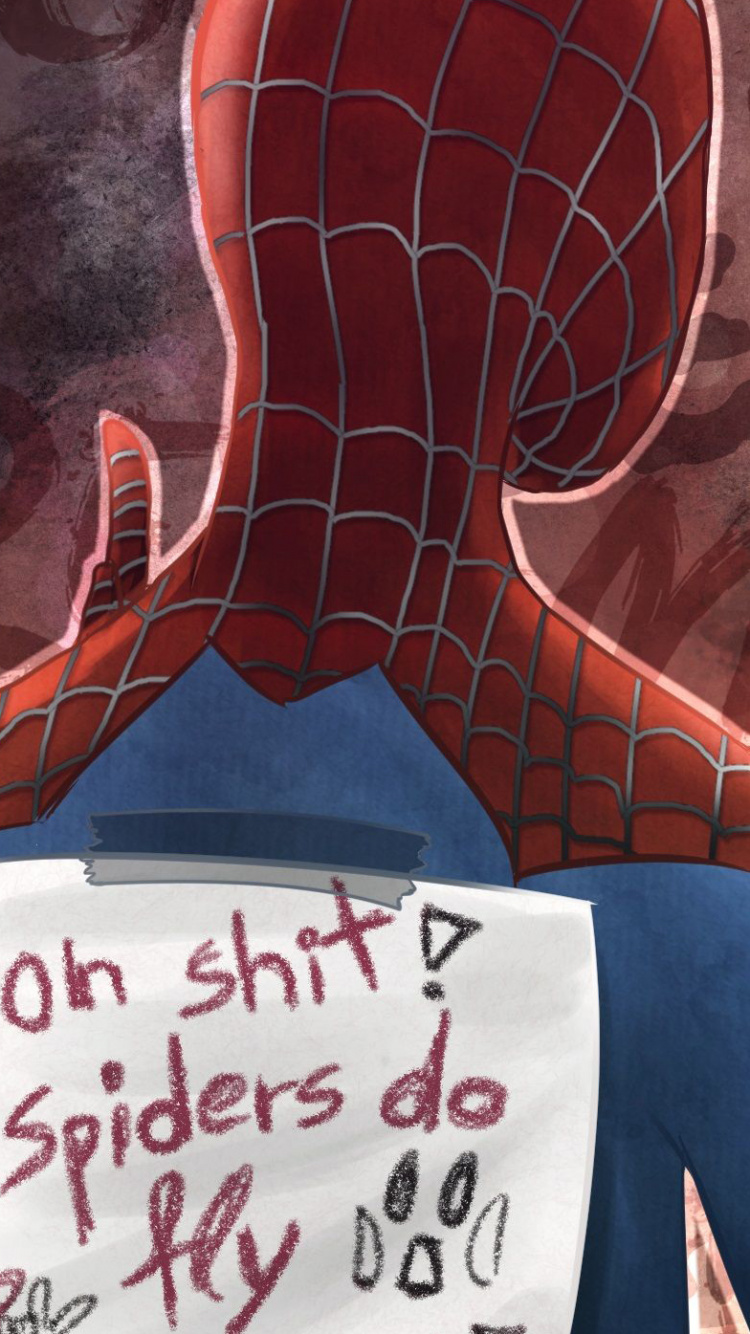 Обои человек-паук, дэдпул, фан арт, арт, супергерой в разрешении 750x1334