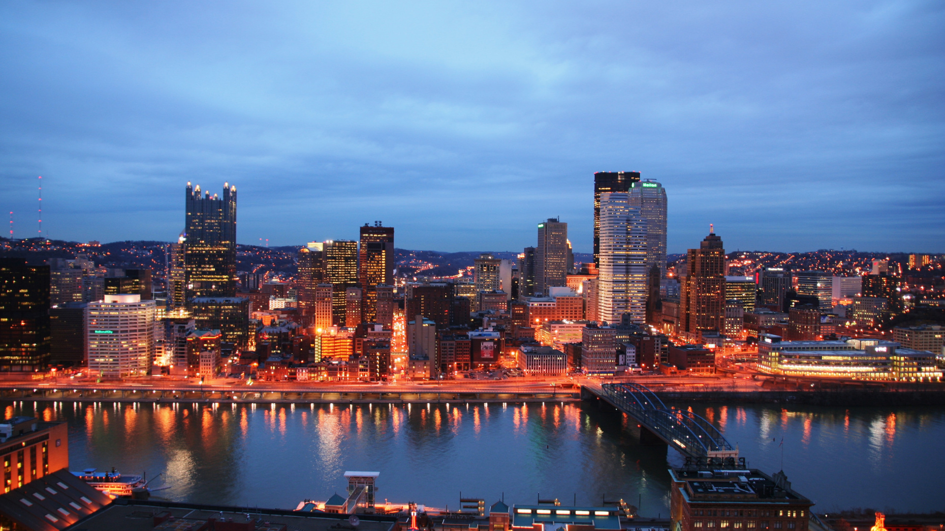 Обои гора Вашингтон, городской пейзаж, город, городской район, линия горизонта в разрешении 1920x1080