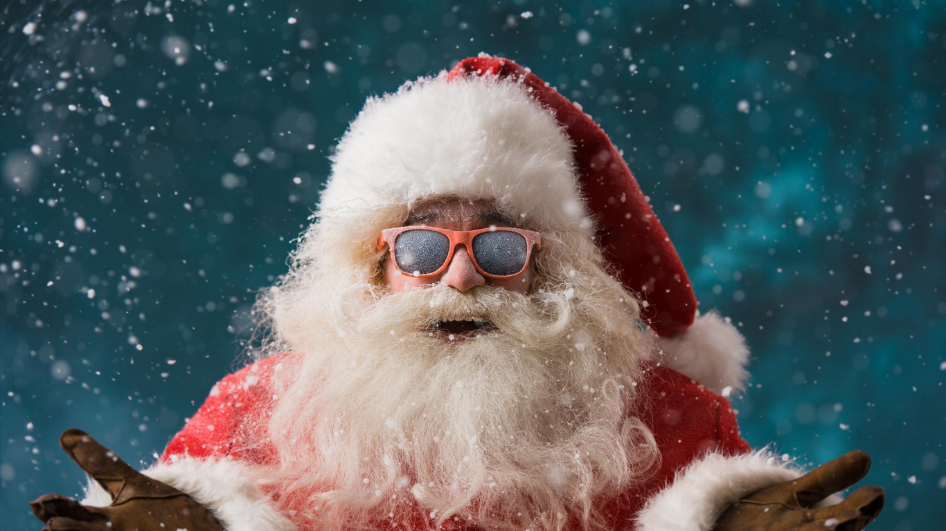 Обои Санта-Клаус, Рождественский день, волосы на лице, борода, Рождество в разрешении 1366x768
