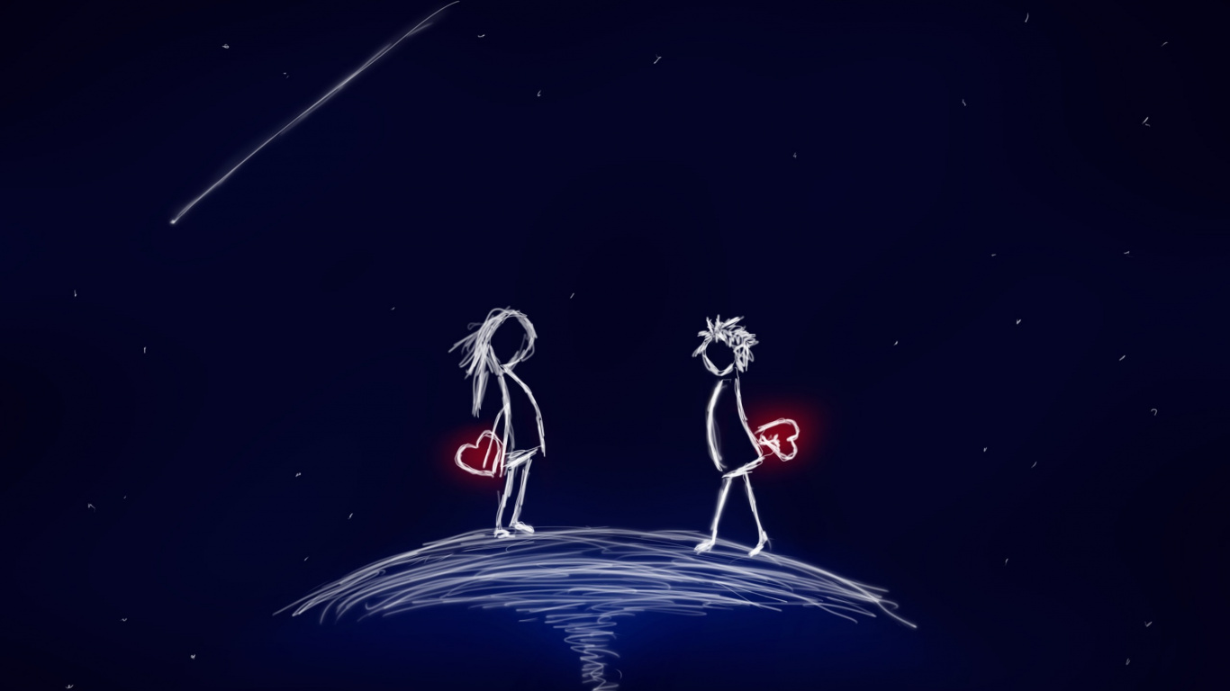 Обои люблю искусство, арт, картинка, цифровое искусство, мультик в разрешении 1366x768