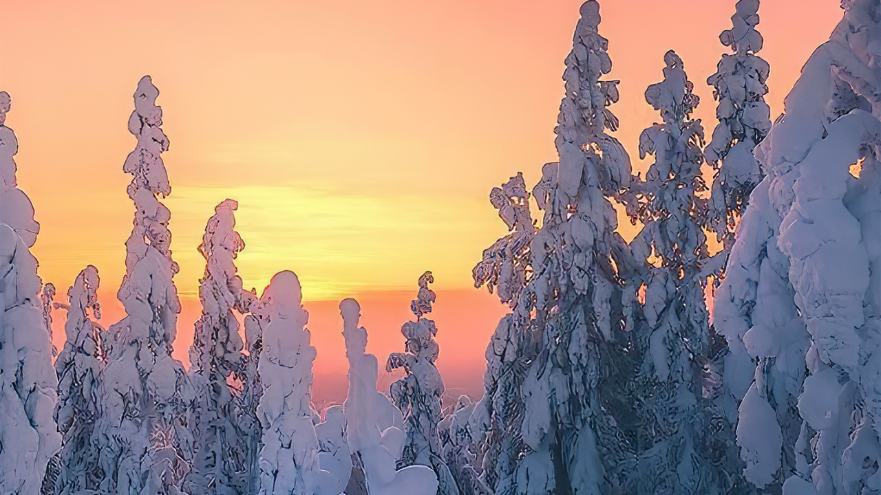 Обои ой, горнолыжный курорт Леви, зима, снег, облако, послесвечение в разрешении 1280x720