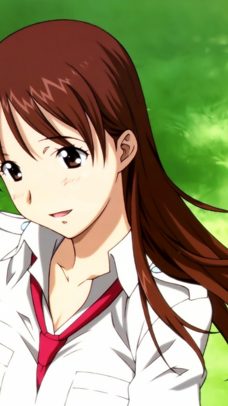 Обои мультфильм, зеленый, myanimelist, девушка, выражение лица в разрешении 750x1334