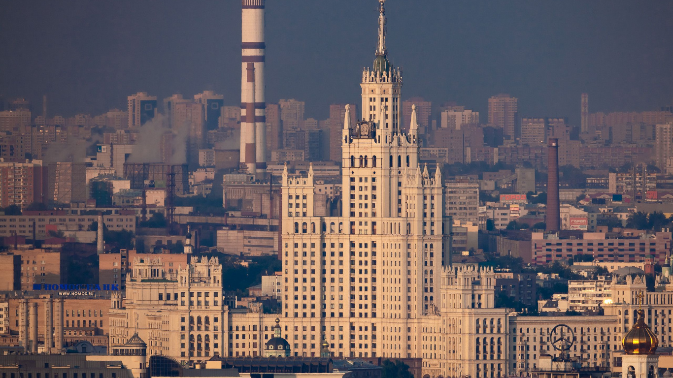 Обои город, городской пейзаж, городской район, метрополия, небоскреб в разрешении 1366x768