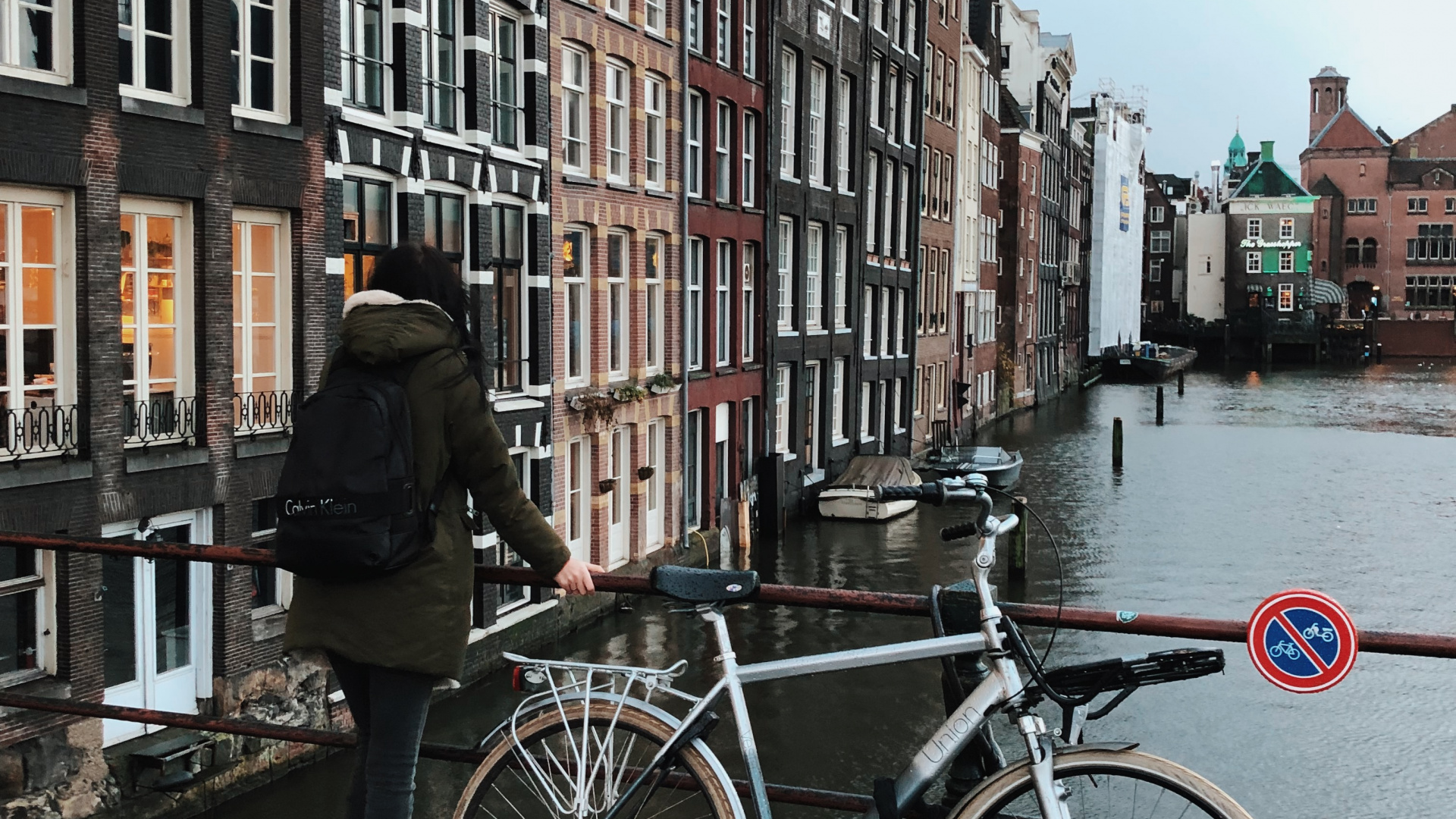 Обои Амстердам, дорожный велосипед, велосипед, велосипедная шина, велосипедная рама в разрешении 1920x1080