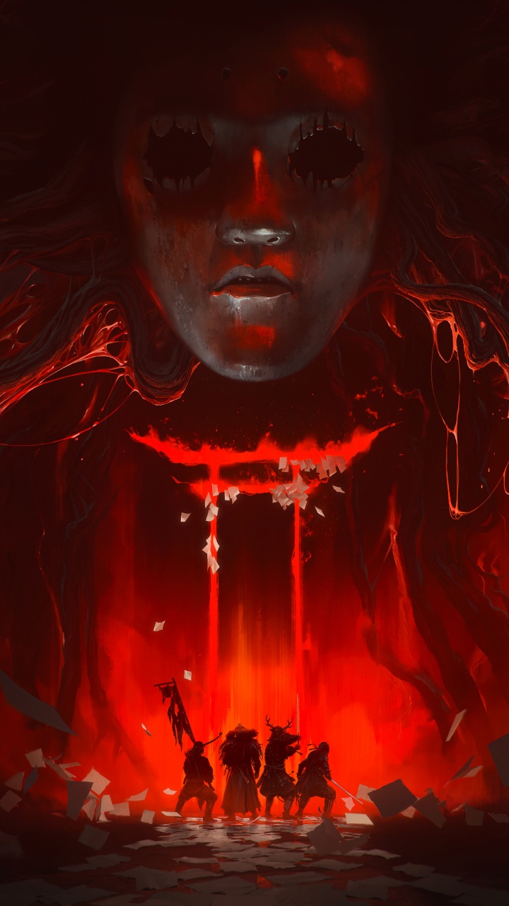 Обои призрак цусима рейд, призрак цусимы, Оплеуха Производств, налет, многопользовательская видео игра в разрешении 720x1280