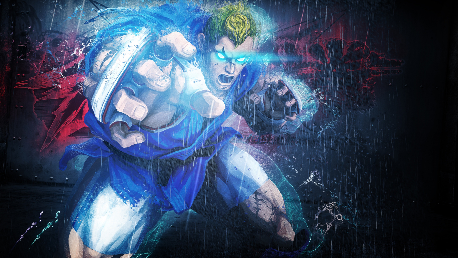 Обои Рю, космос, синий цвет, синий, Чун в разрешении 1920x1080