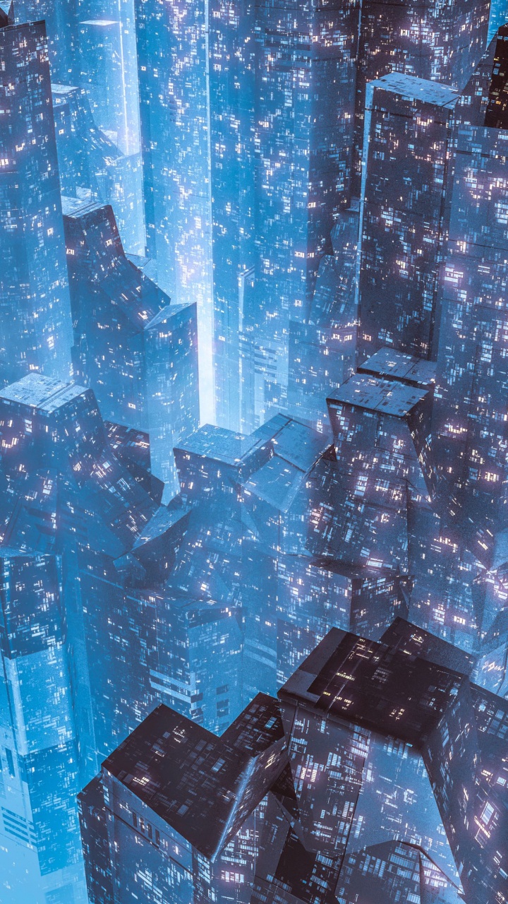 Обои научная фантастика киберпанк город, Научная фантастика, Киберпанк, иллюстрация, фикция в разрешении 720x1280