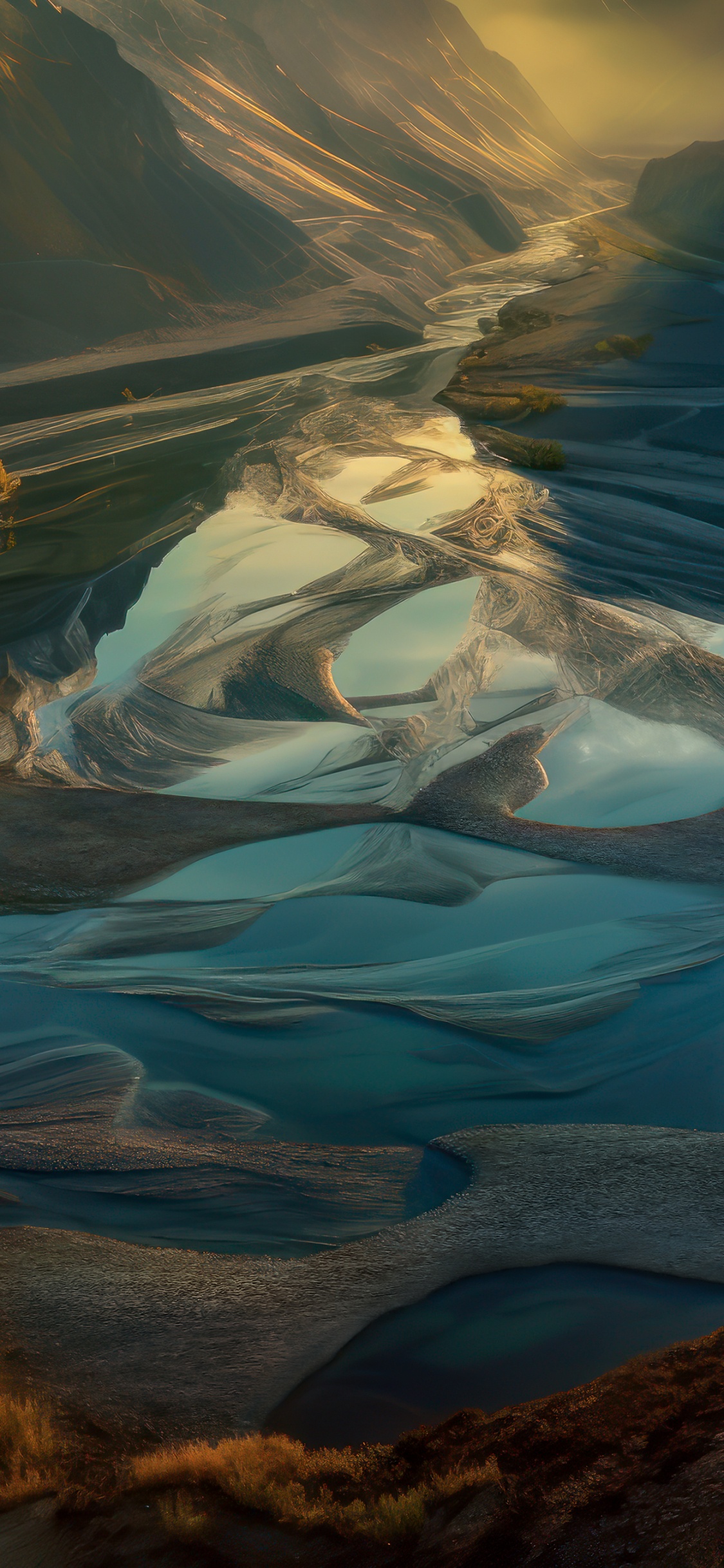 Обои солнечный свет, гармония, Huawei, природный ландшафт, водоем в разрешении 1125x2436