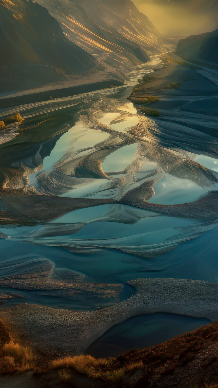 Обои солнечный свет, гармония, Huawei, природный ландшафт, водоем в разрешении 750x1334