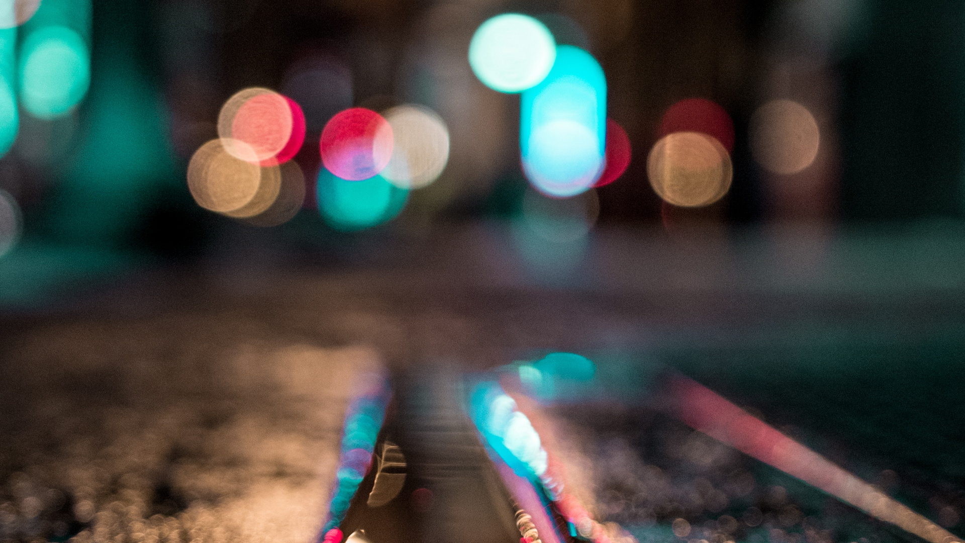 Обои боке, свет, ночь, освещение, бирюза в разрешении 1920x1080