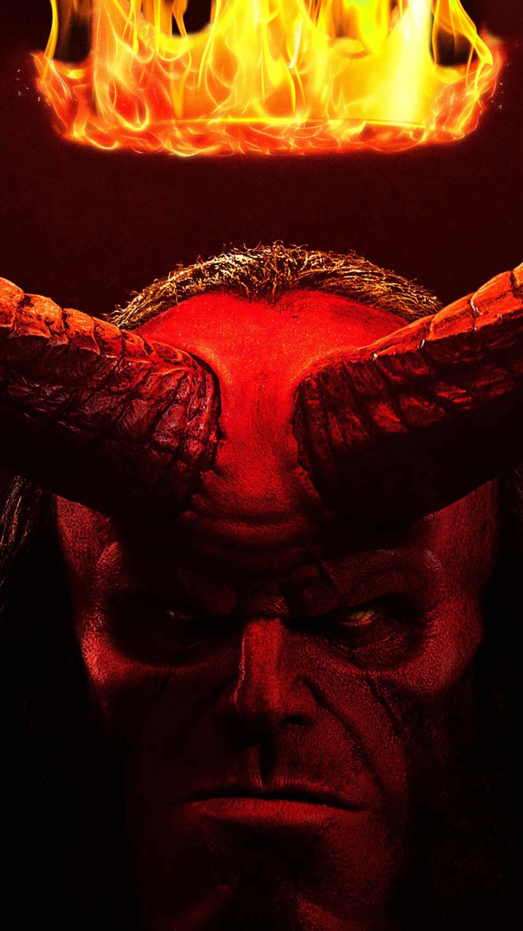 Обои рог, демон, красный цвет, свет, темнота в разрешении 1080x1920