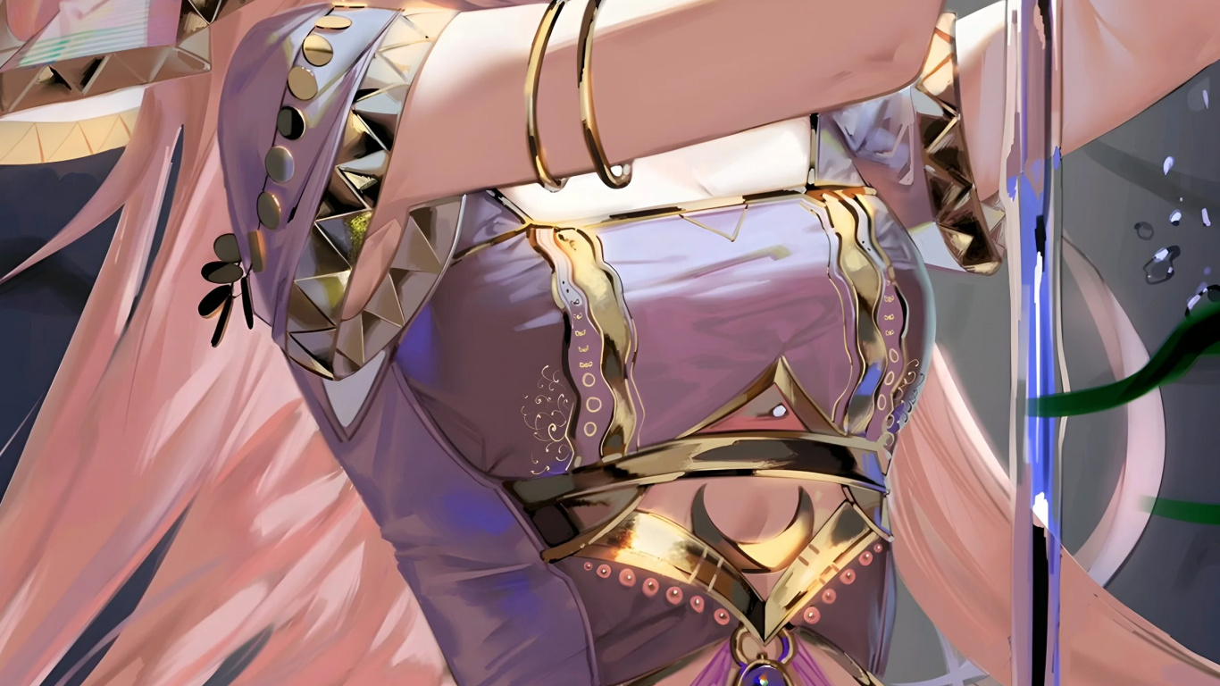 Обои кокоми фанарт, Геншин удар, арт, мультик, фан арт в разрешении 1366x768