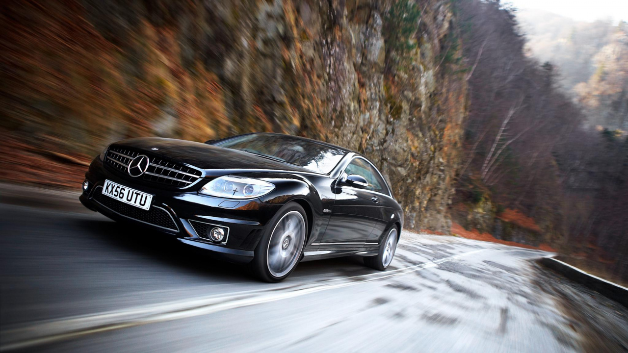Обои Mercedes-Benz CL-Class, авто, Мерседес АМГ, автомобиль среднего размера, дорога в разрешении 1280x720