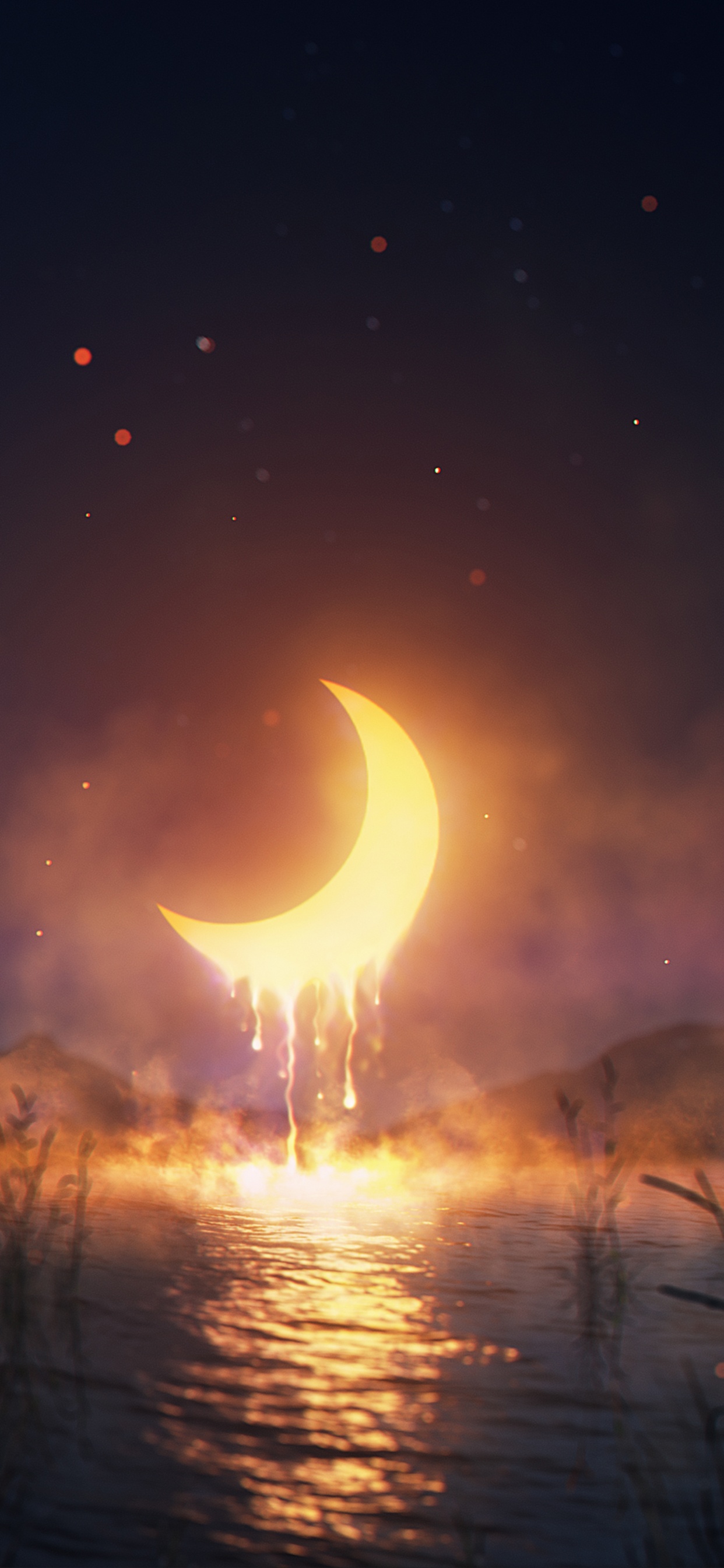 Обои земля, атмосфера, луна, окружающая среда, сумрак в разрешении 1242x2688