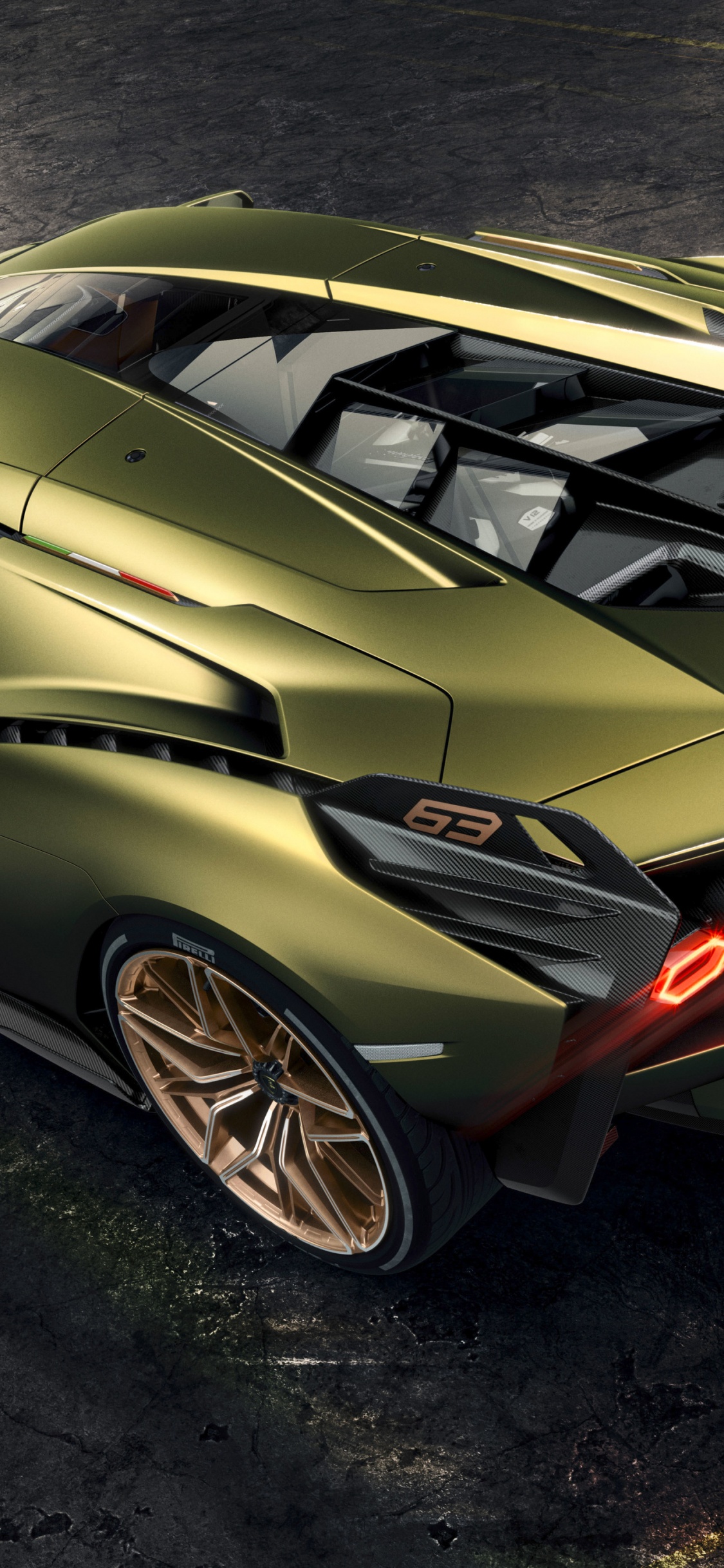 Обои Ламборджини Сиан, Ламборджини грех ФКП 37, Ламборджини, спорткар, lamborghini countach в разрешении 1125x2436