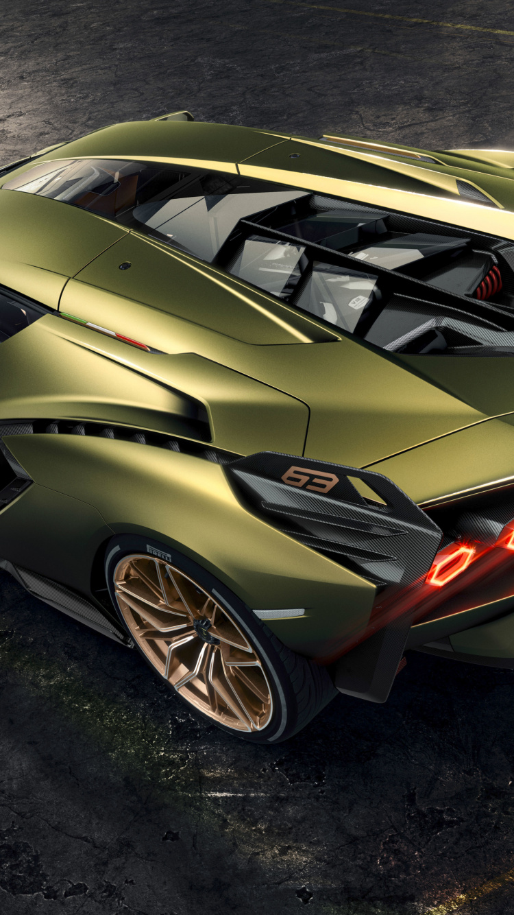 Обои Ламборджини Сиан, Ламборджини грех ФКП 37, Ламборджини, спорткар, lamborghini countach в разрешении 750x1334