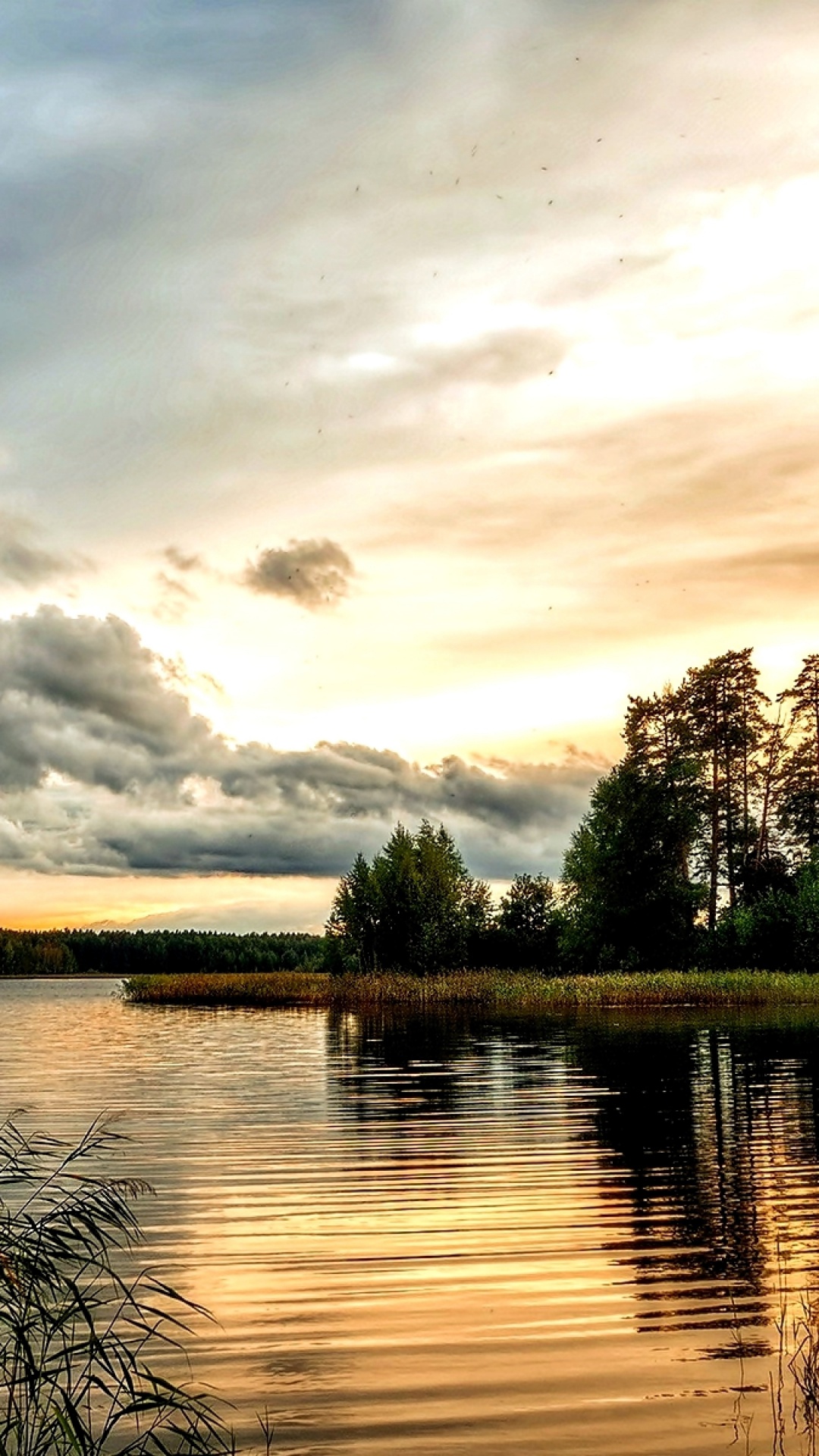 Обои пейзаж, природный ландшафт, природа, облако, отражение в разрешении 1080x1920