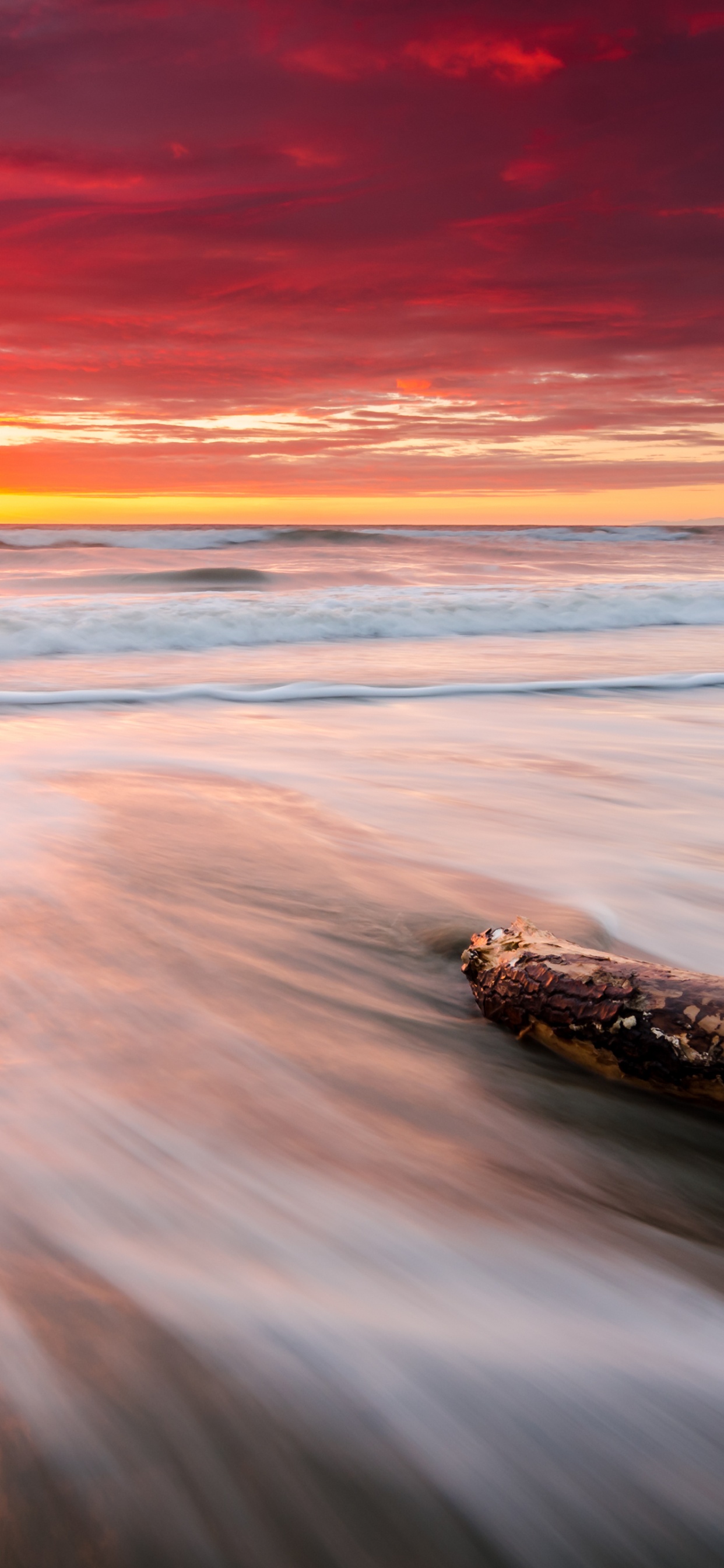 Обои пляж, восход солнца, Лейтфилд Бич, ла диг, море в разрешении 1242x2688