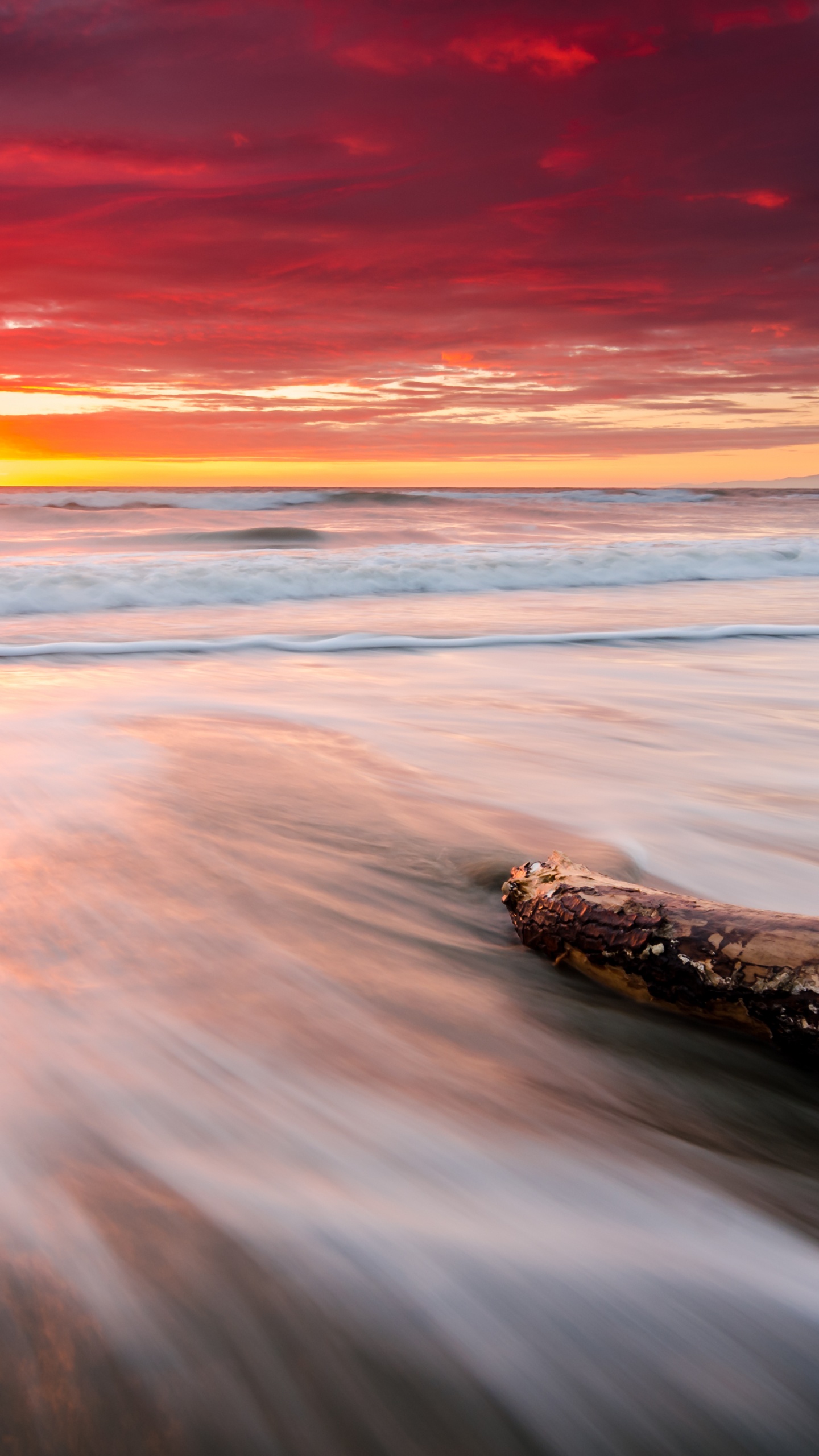 Обои пляж, восход солнца, Лейтфилд Бич, ла диг, море в разрешении 1440x2560