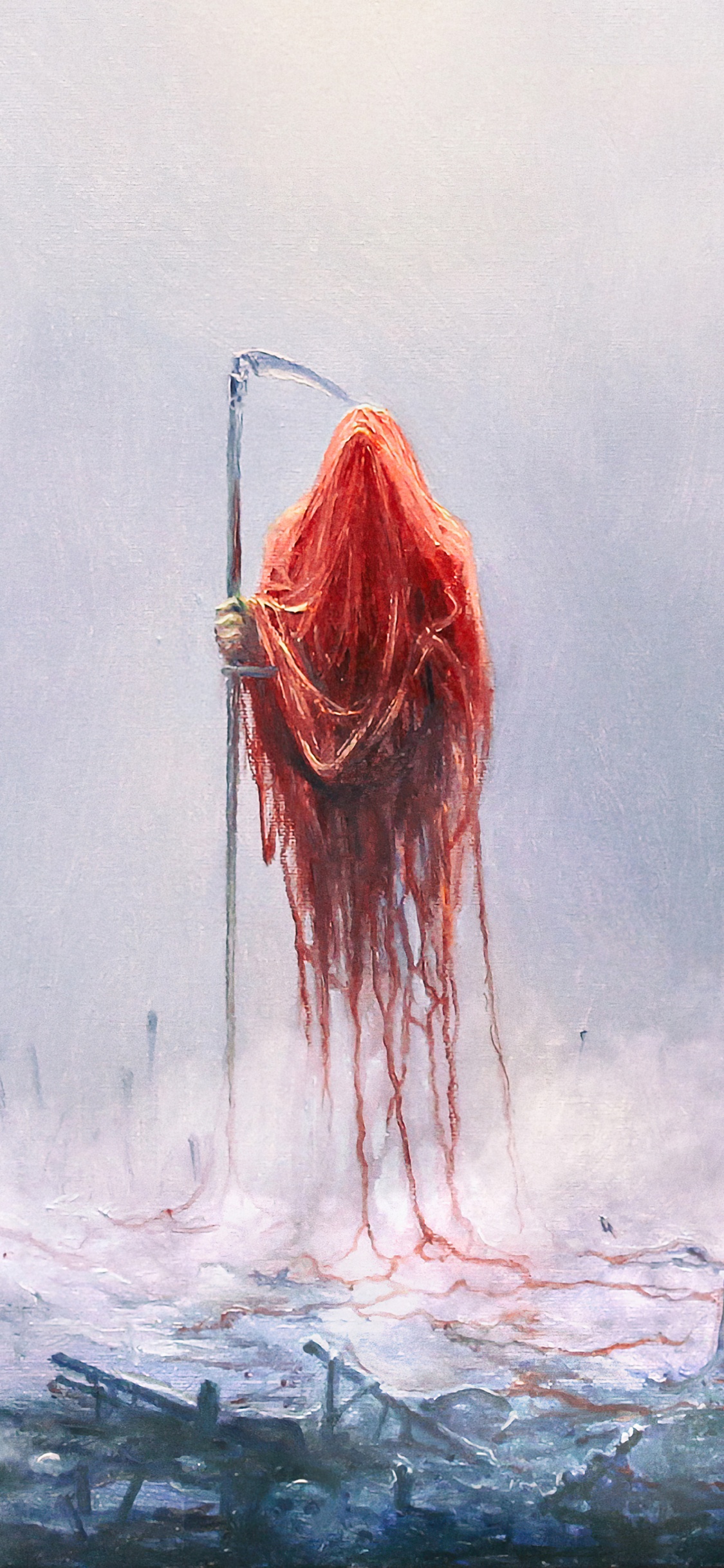 Обои Лорна Шор, Мариуш Левандовски, арт, и я возвращаюсь в небытие, живопись в разрешении 1125x2436