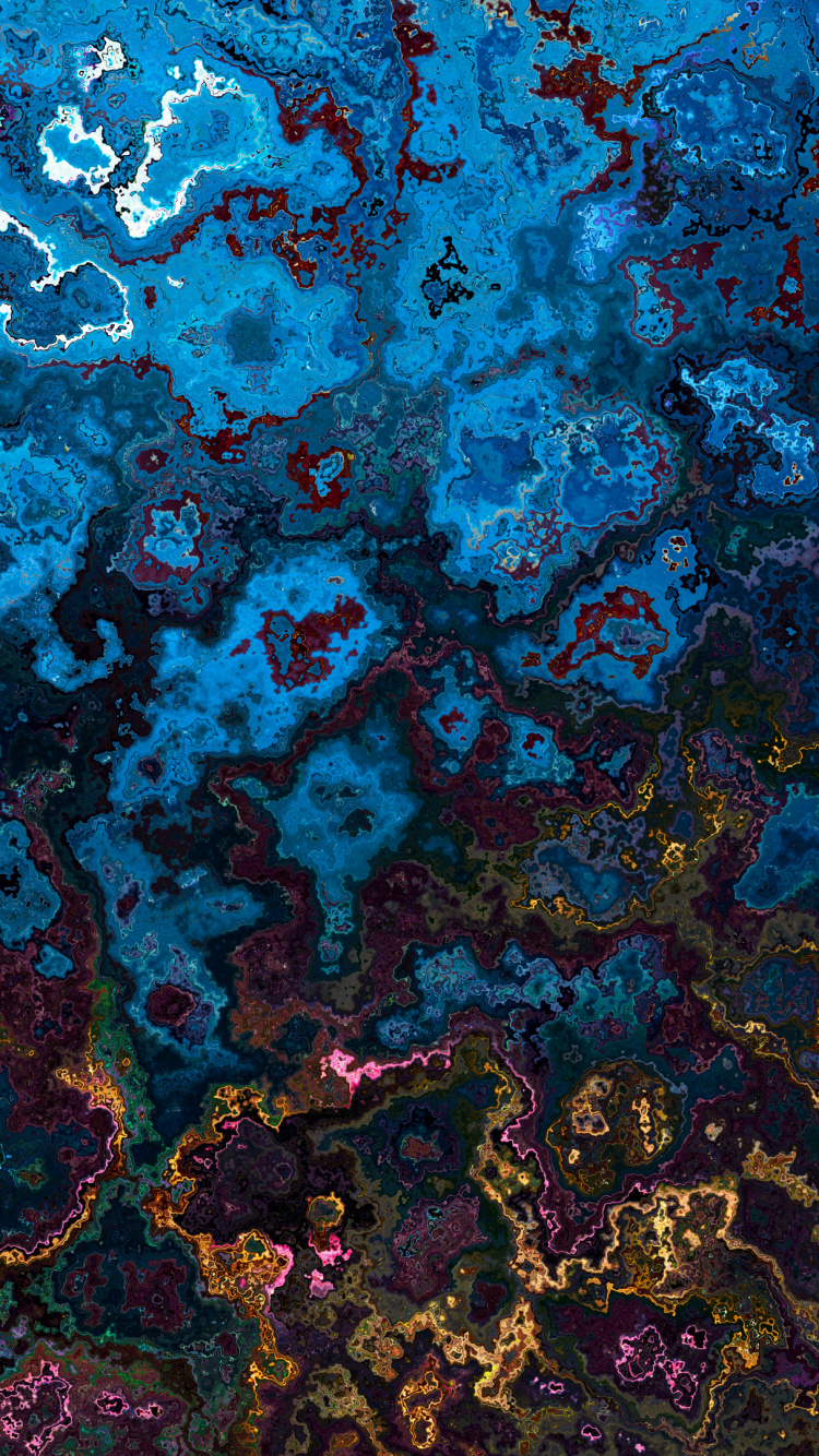 Обои коралловый риф, морская биология, земля, фрактальное искусство, биом в разрешении 750x1334