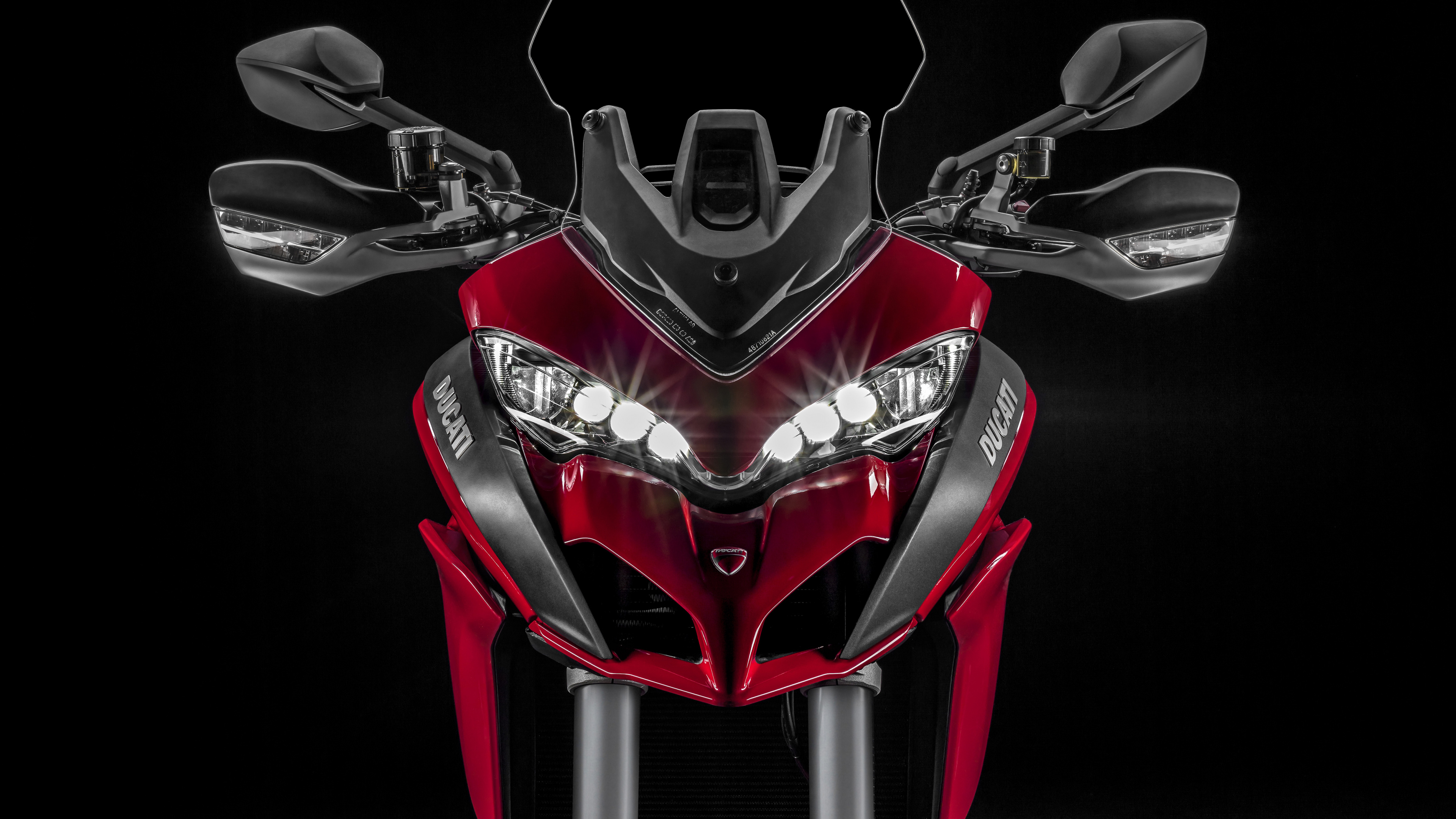 Обои ducati multistrada 1200, ducati, мотоцикл, красный цвет, автомобильный экстерьер в разрешении 3840x2160