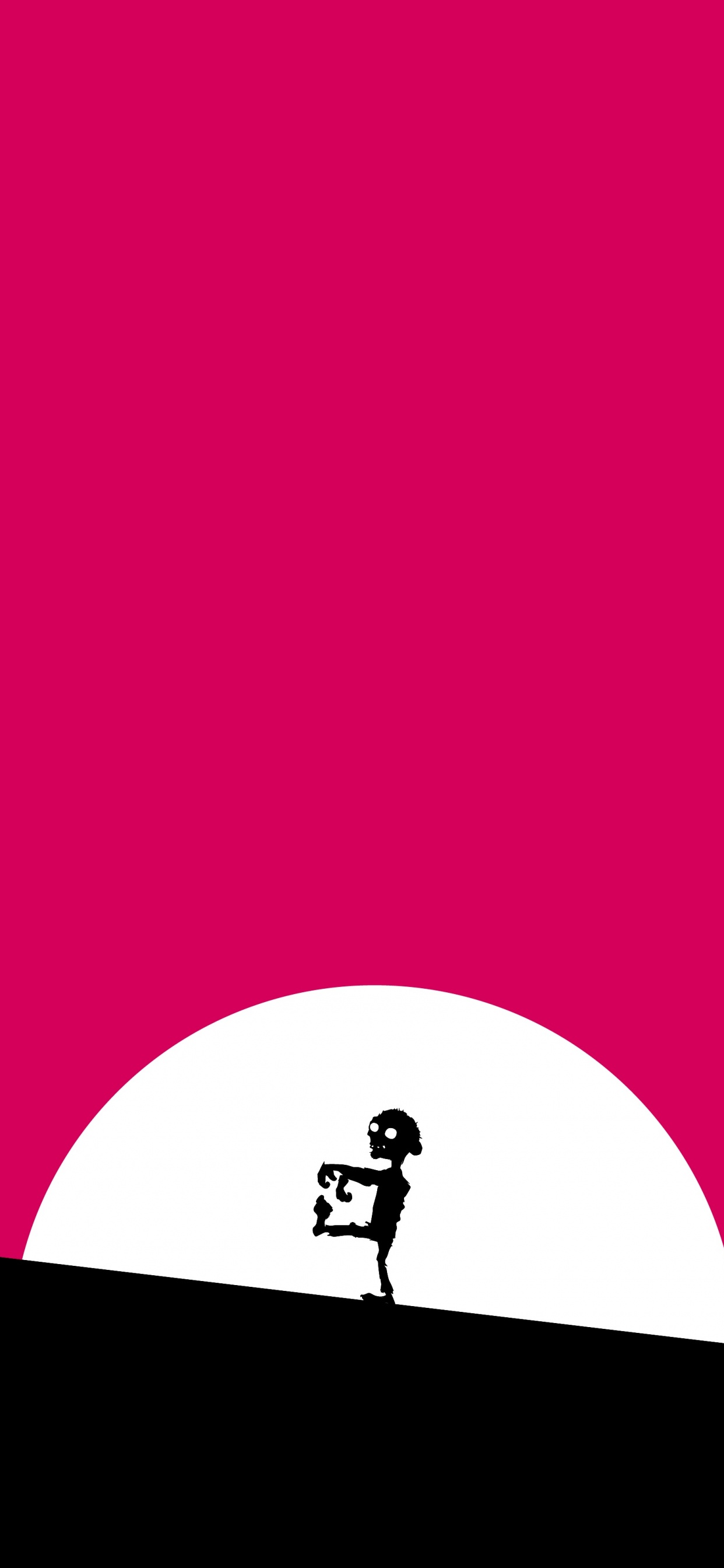 Обои зомби, красный цвет, розовый, мультфильм, силуэт в разрешении 1242x2688