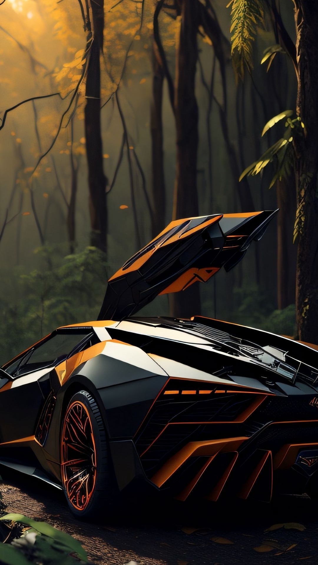 Обои отражение, легковые автомобили, Ламборджини, шина, колесо в разрешении 1080x1920