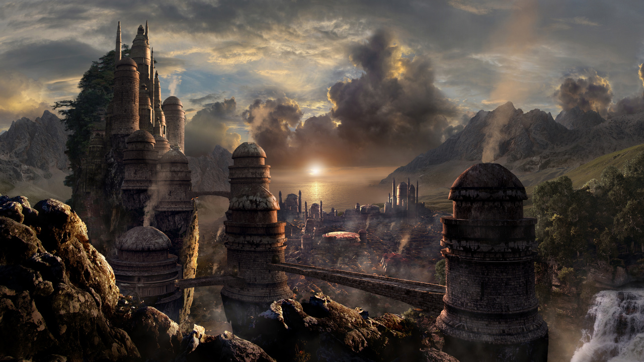 Обои развалины, пейзаж, археологический памятник, историческое место, храм в разрешении 1280x720