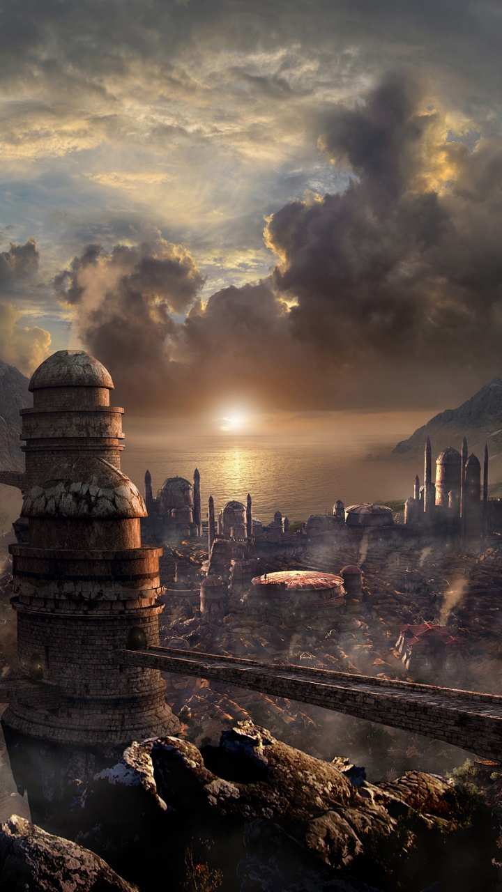 Обои развалины, пейзаж, археологический памятник, историческое место, храм в разрешении 720x1280