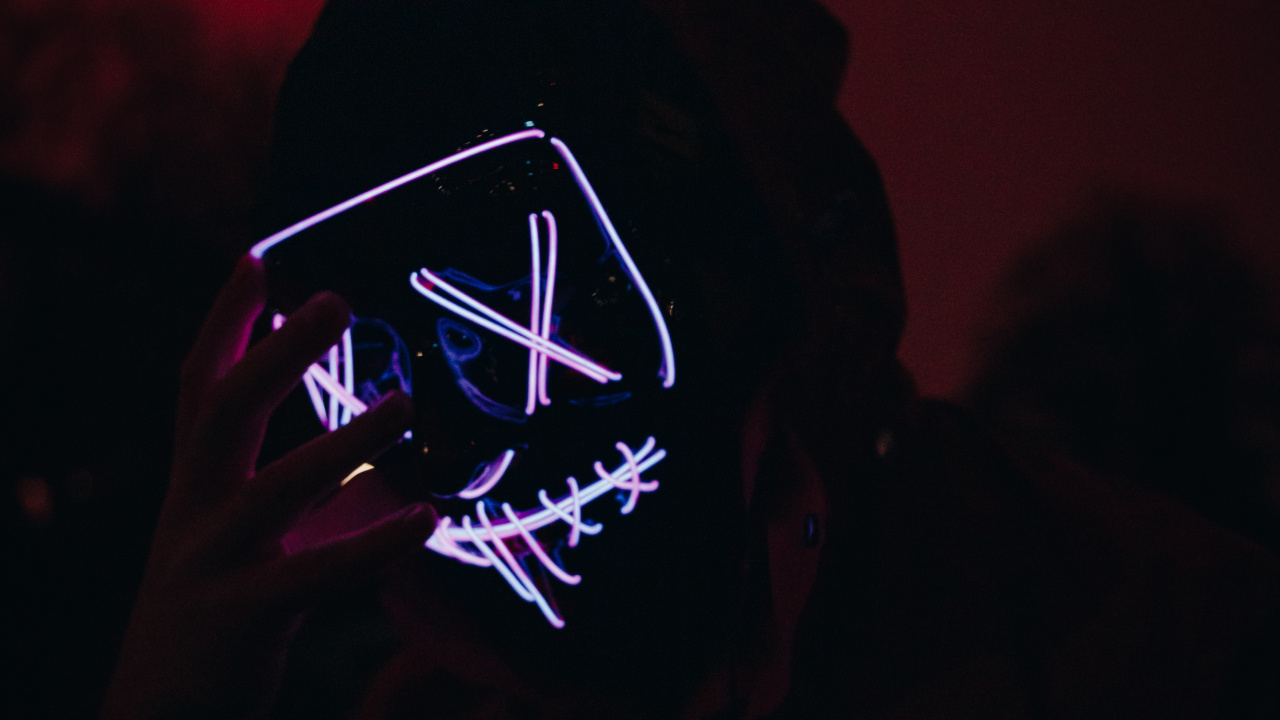 Обои темнота, красный цвет, свет, черный, ночь в разрешении 1280x720