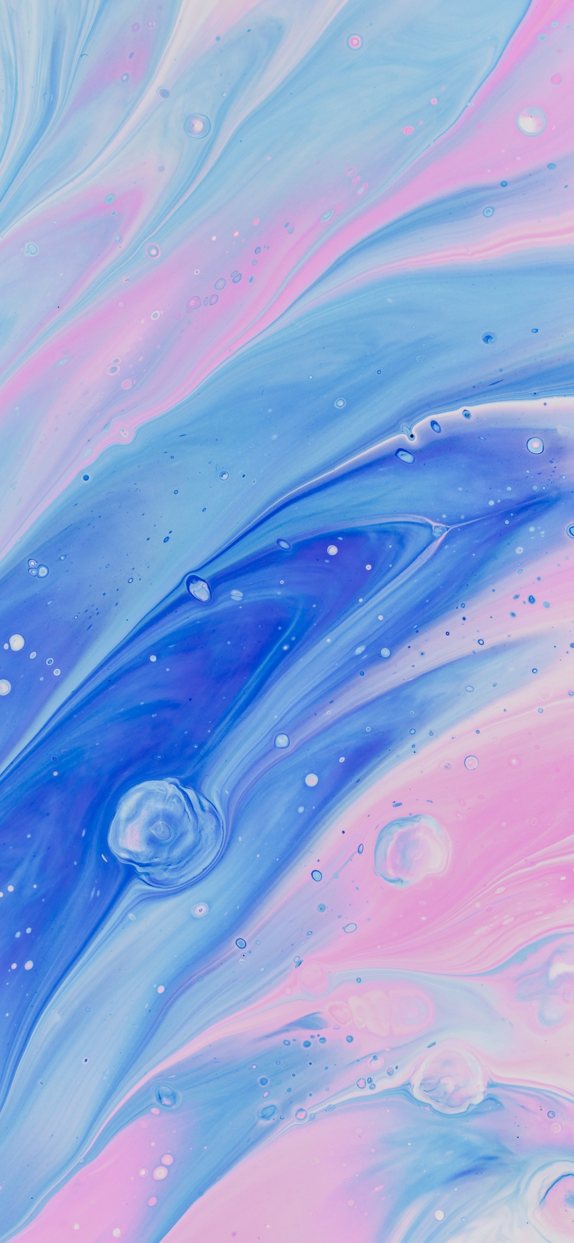 Обои синий, вода, акварельные краски, Аква, акриловая краска в разрешении 1125x2436
