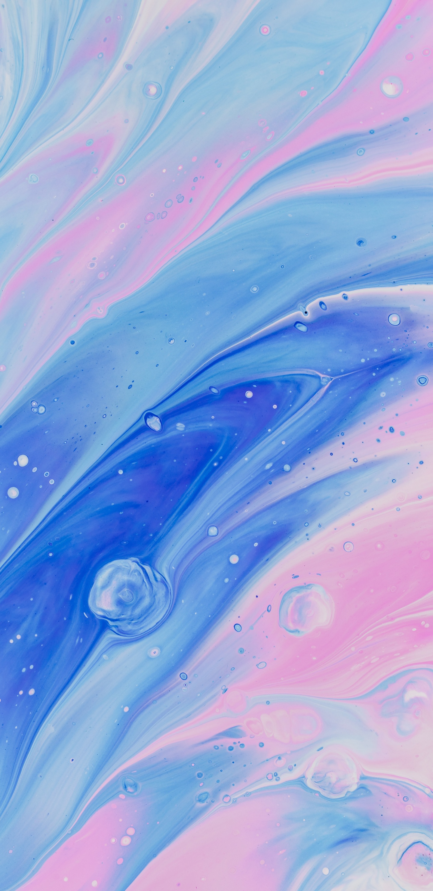 Обои синий, вода, акварельные краски, Аква, акриловая краска в разрешении 1440x2960