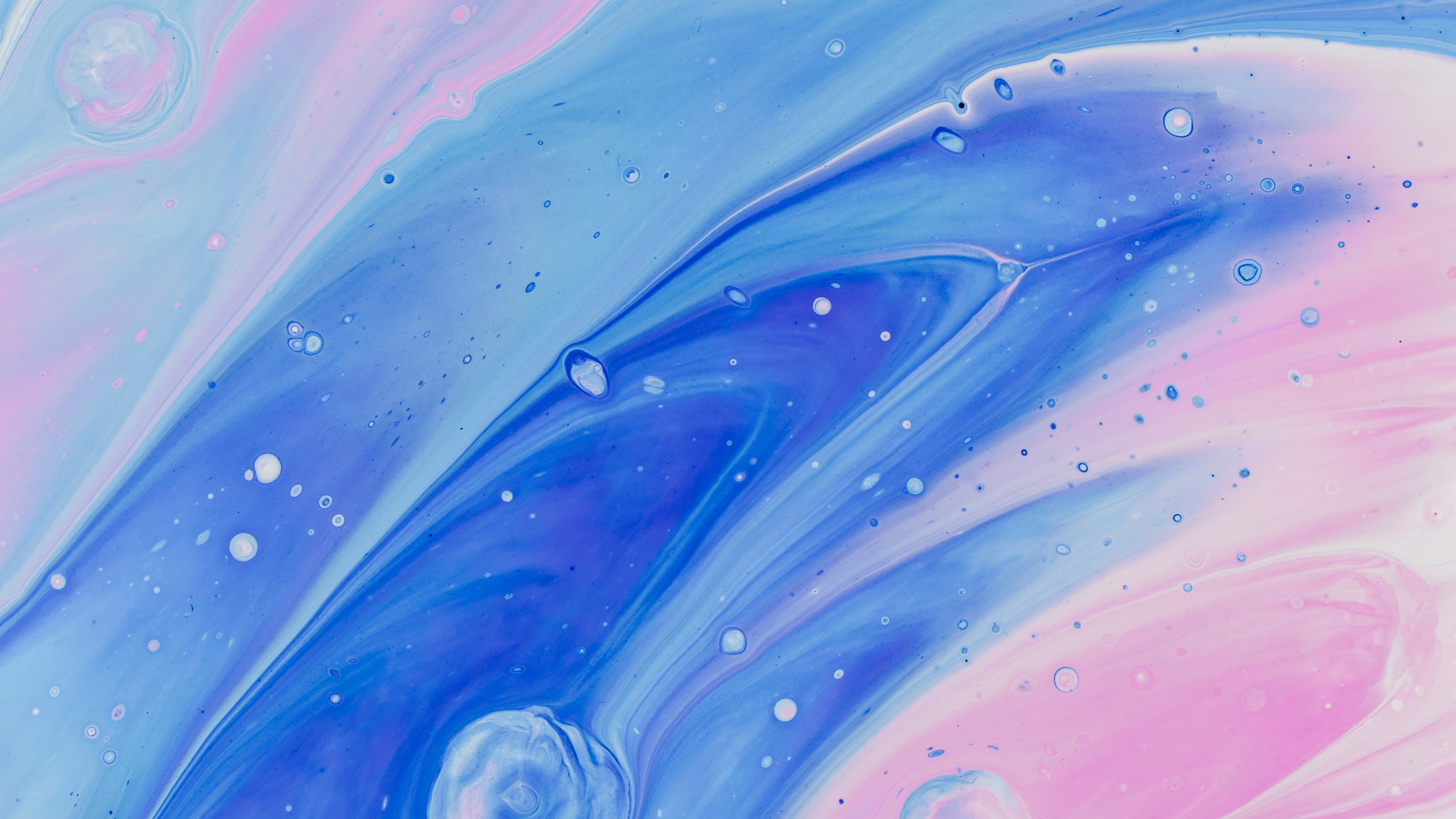 Обои синий, вода, акварельные краски, Аква, акриловая краска в разрешении 3840x2160