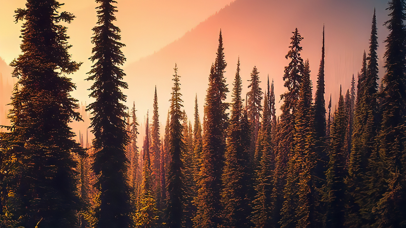 Обои природа, арт, пейзаж, пейзажная живопись, атмосфера в разрешении 1366x768