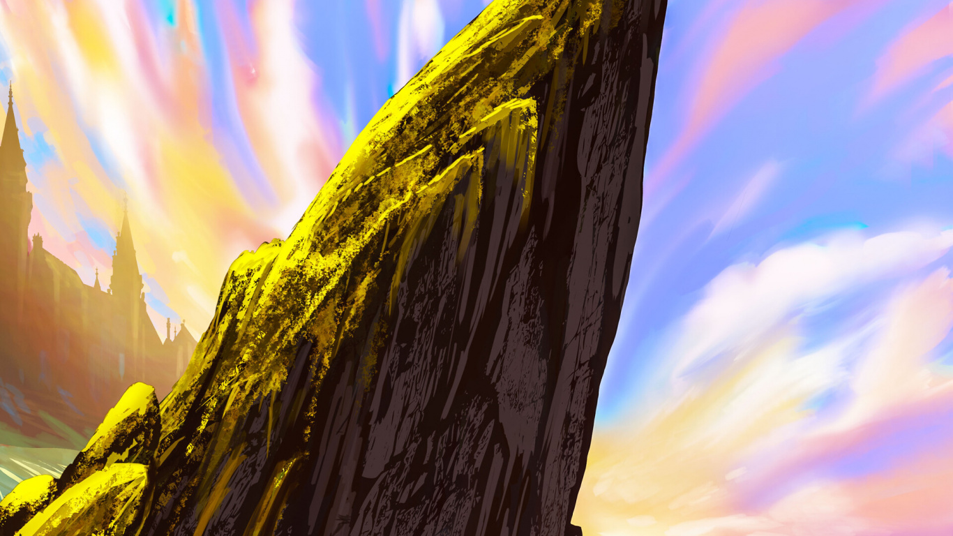 Обои потайная дверь, природа, гора, Красочность Неба, геология в разрешении 1366x768