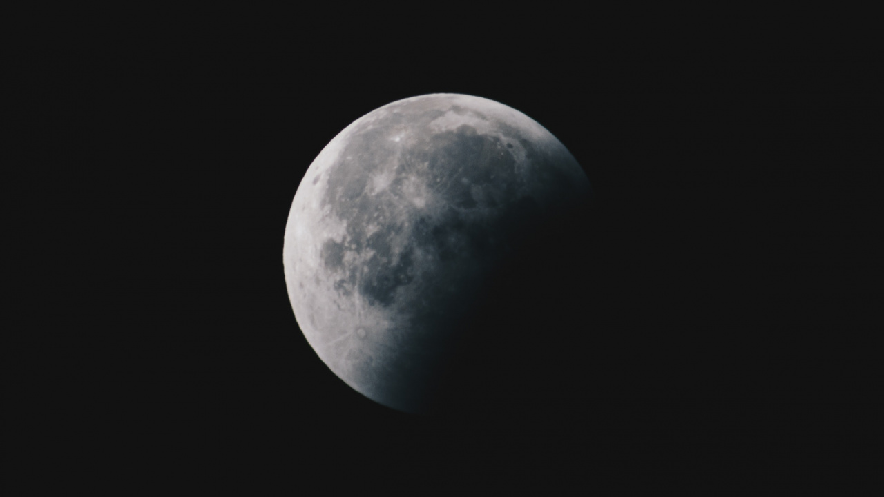 Обои луна, лунное затмение, земля, атмосфера, природа в разрешении 1280x720
