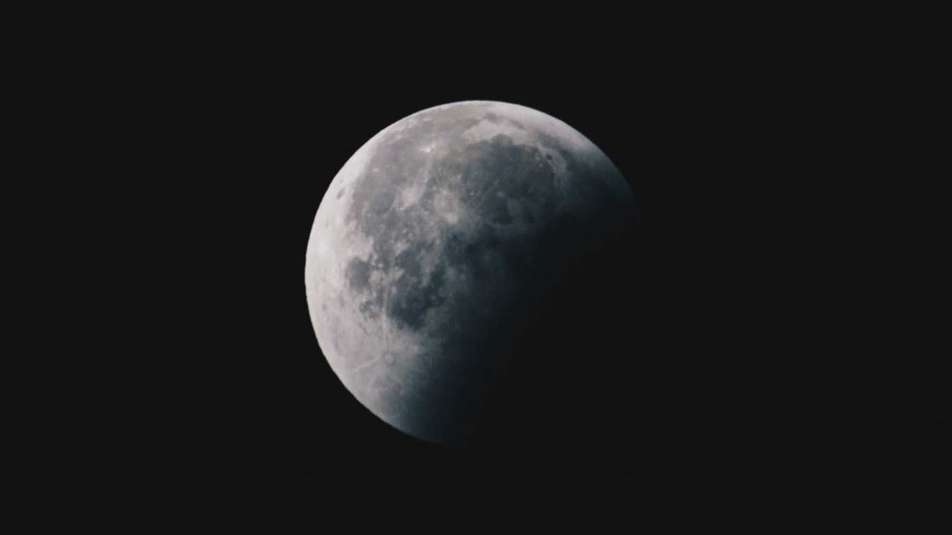 Обои луна, лунное затмение, земля, атмосфера, природа в разрешении 1366x768
