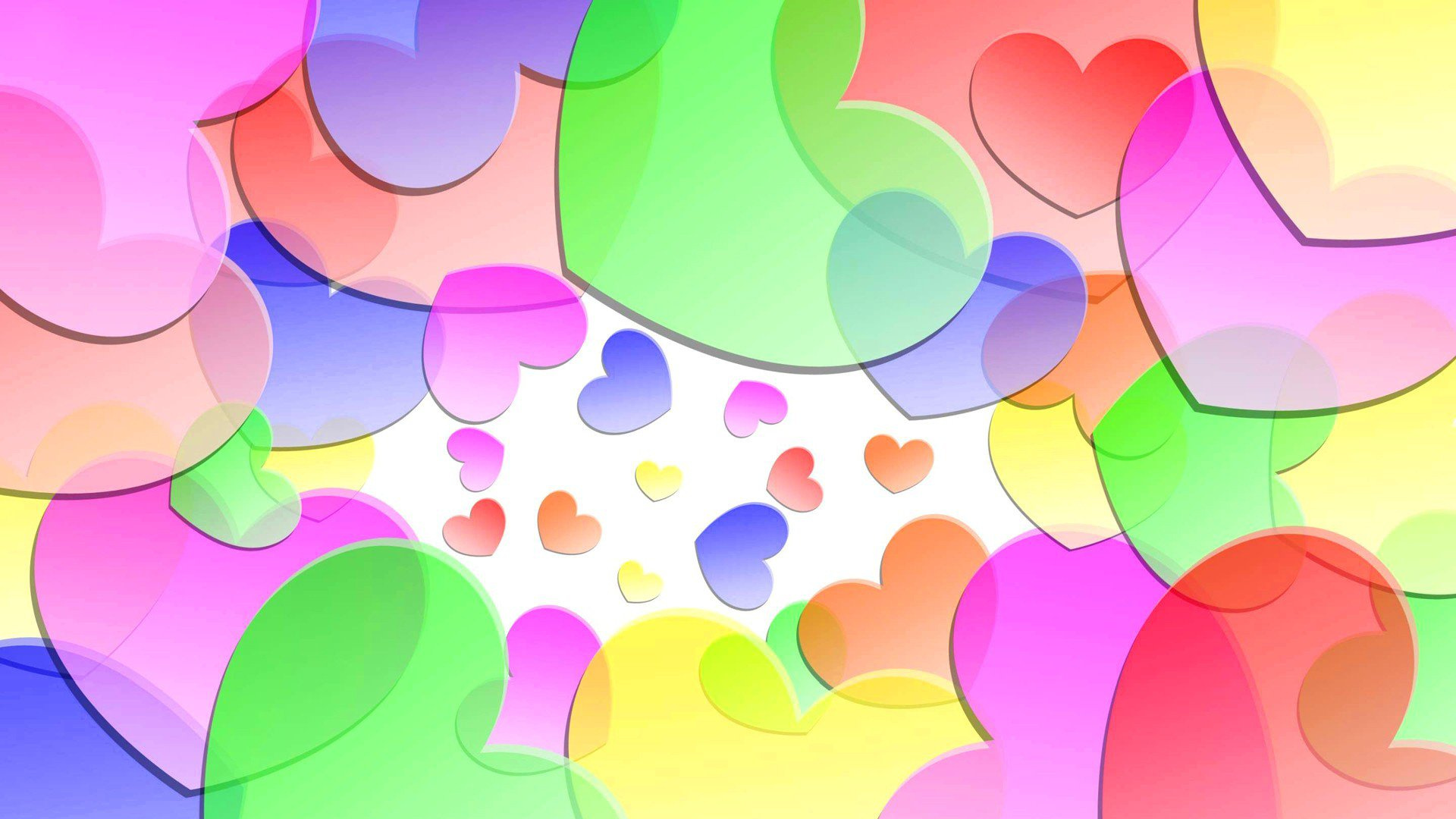 Обои сердце, цвет, узор, красочность, дизайн в разрешении 1920x1080