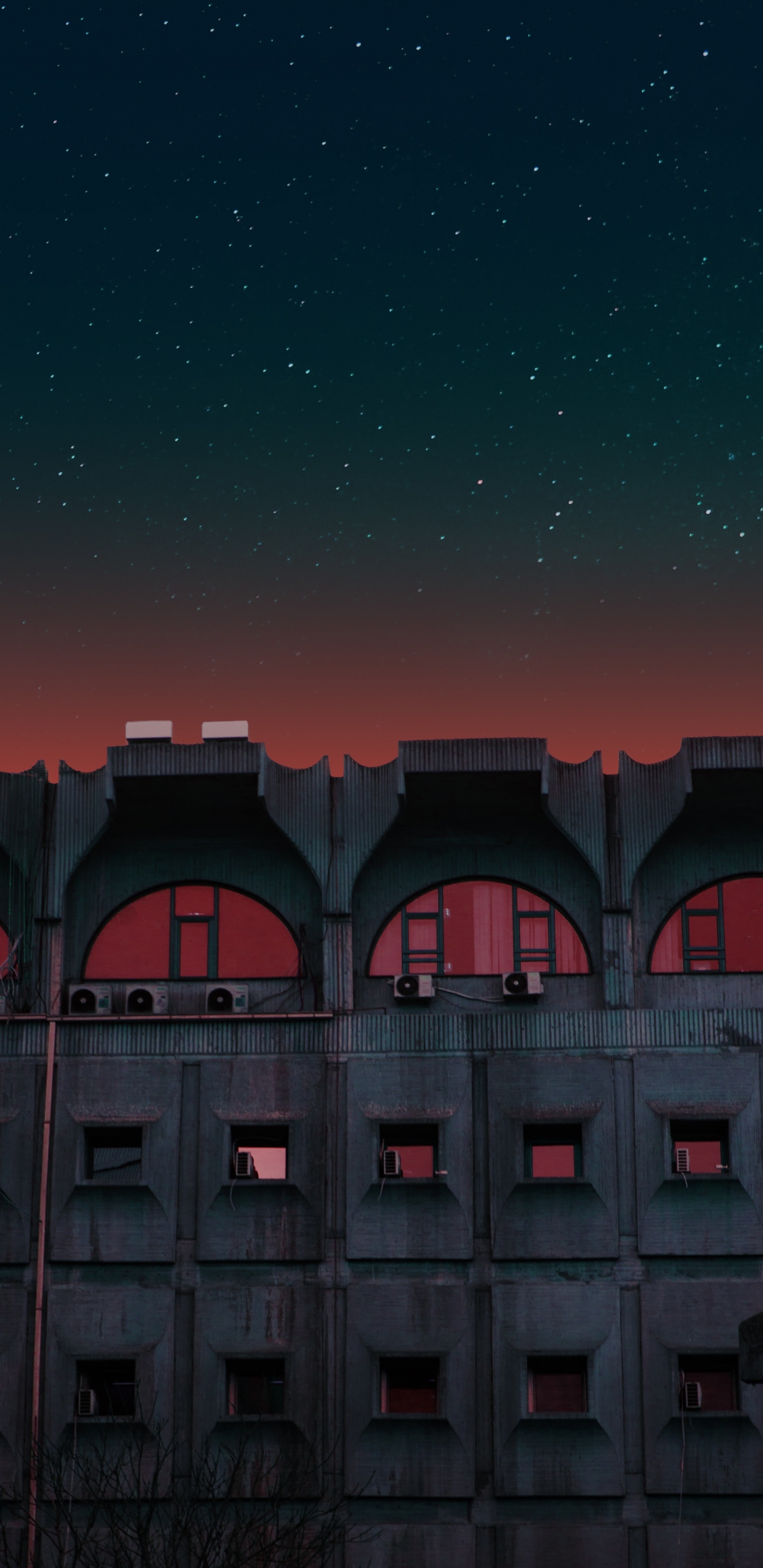 Обои здание, векторная графика, архитектура, дизайн, дизайн интерьера в разрешении 1440x2960