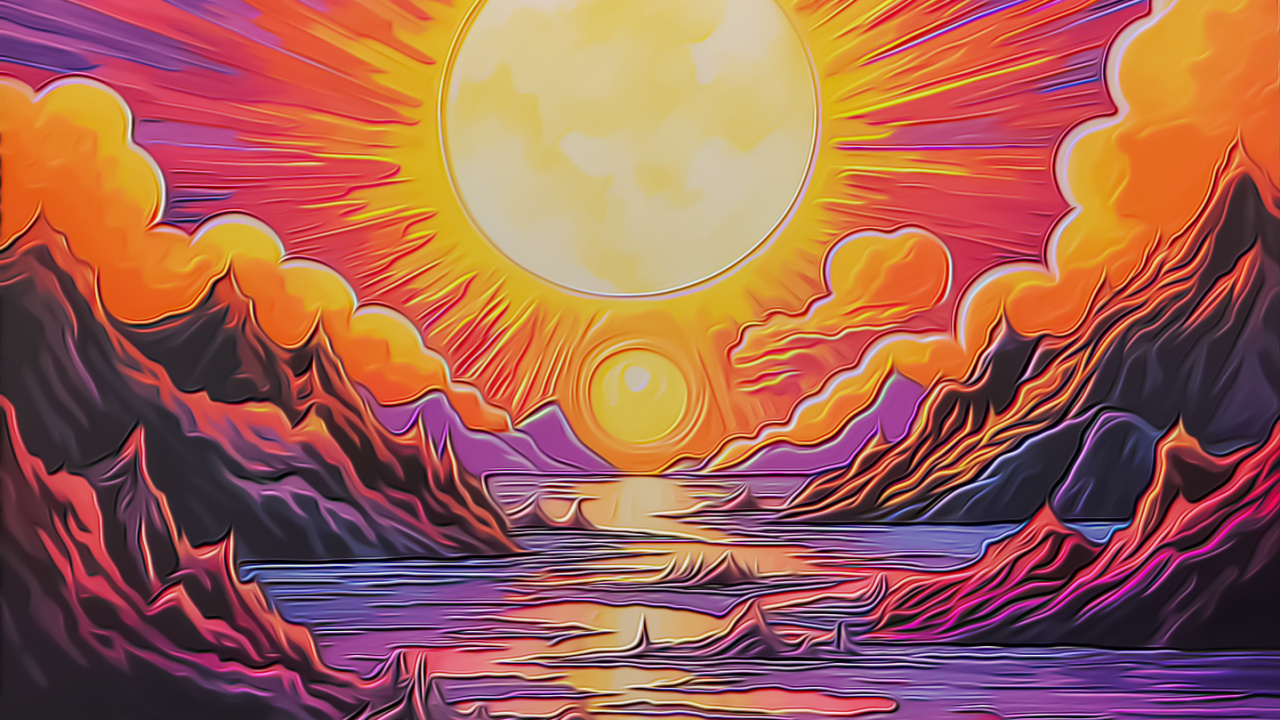 Обои живопись, рисование, графический дизайн, визуальное искусство, вода в разрешении 1280x720