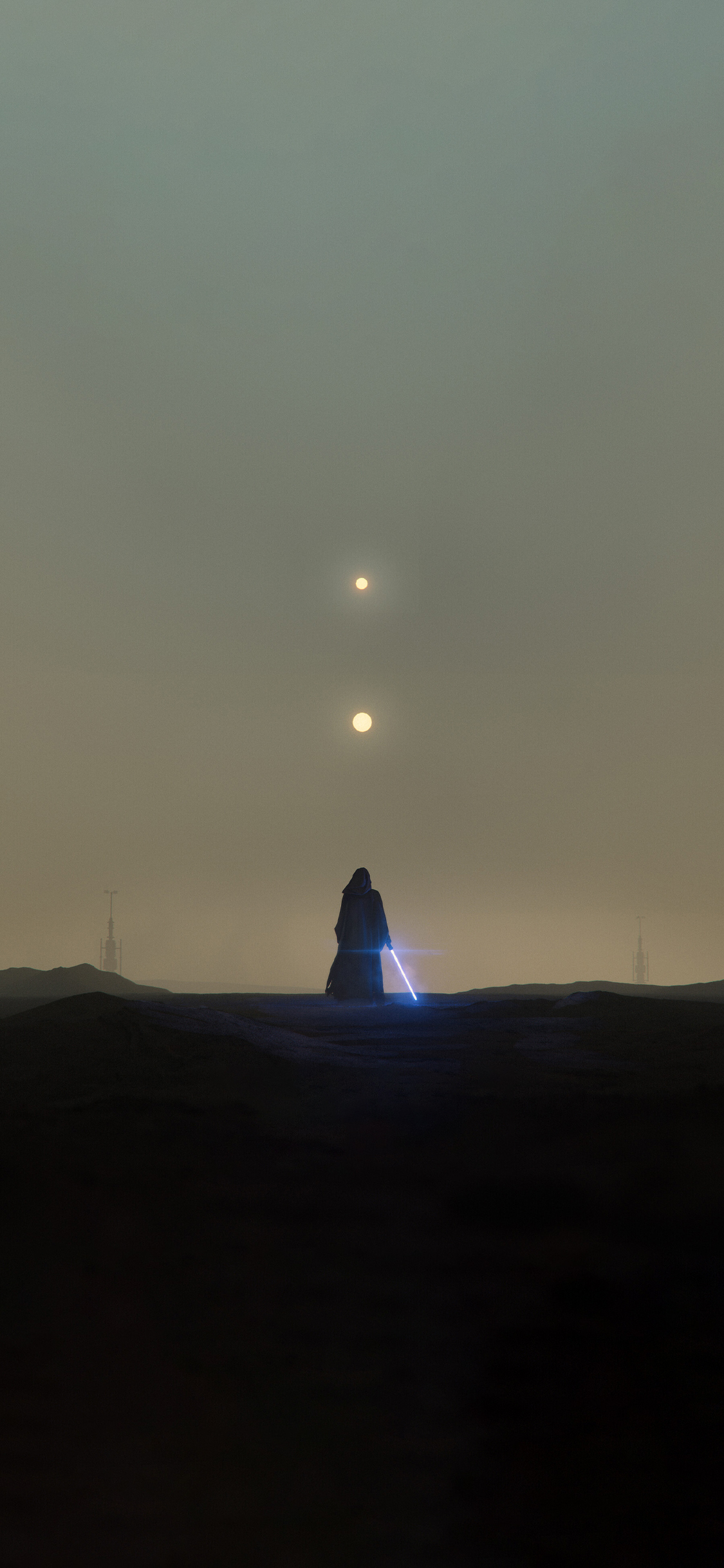 Обои атмосфера, солнечный свет, сумрак, горизонт, закат в разрешении 1125x2436