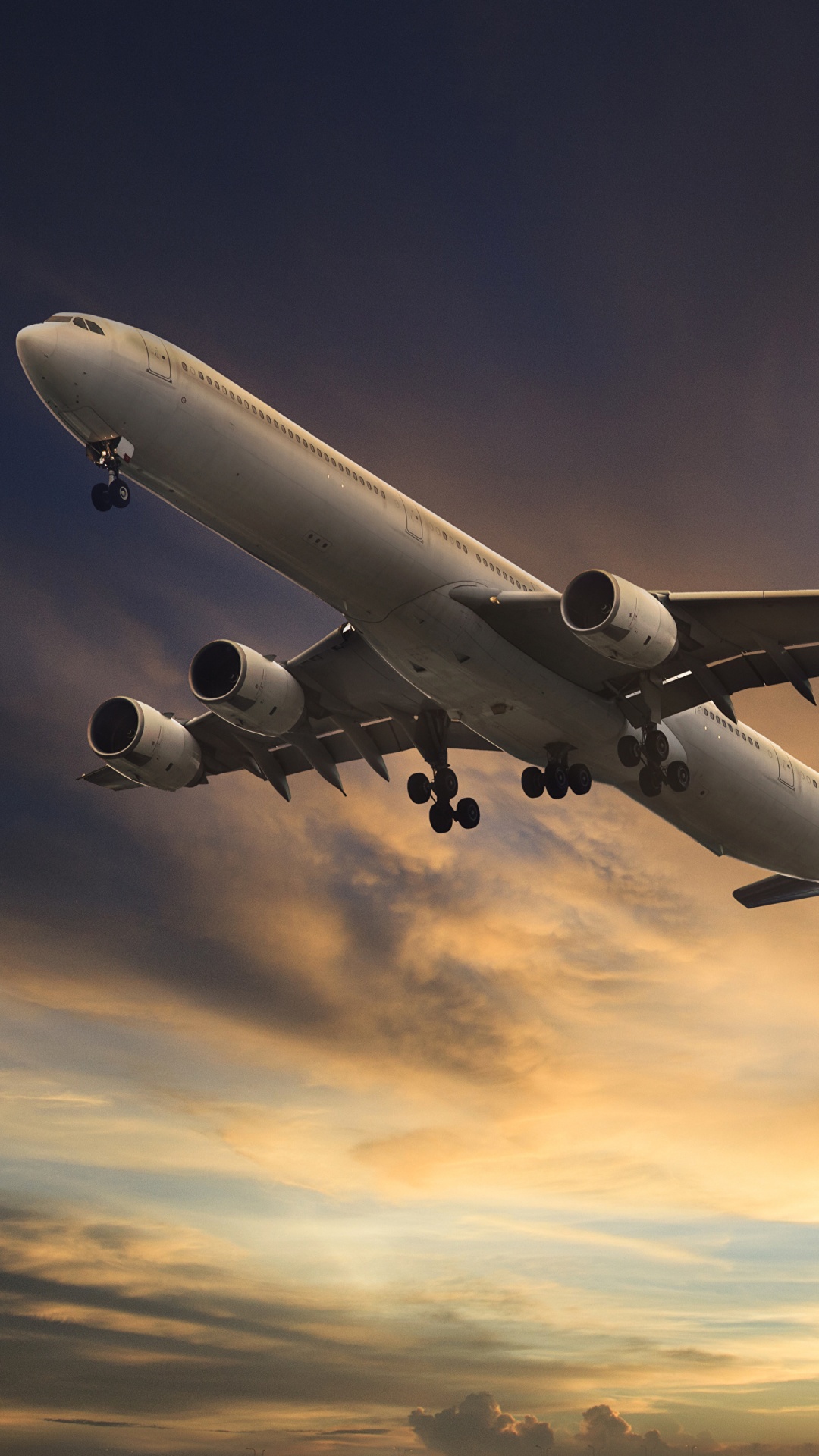 Обои самолет, полет, самолеты, авиалайнер, авиация в разрешении 1080x1920