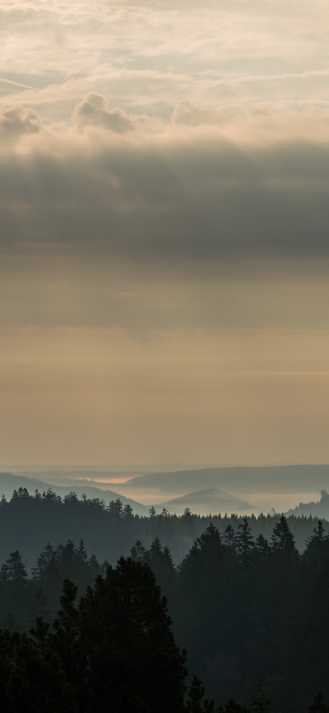 Обои утро, облако, природа, гора, горный рельеф в разрешении 1125x2436